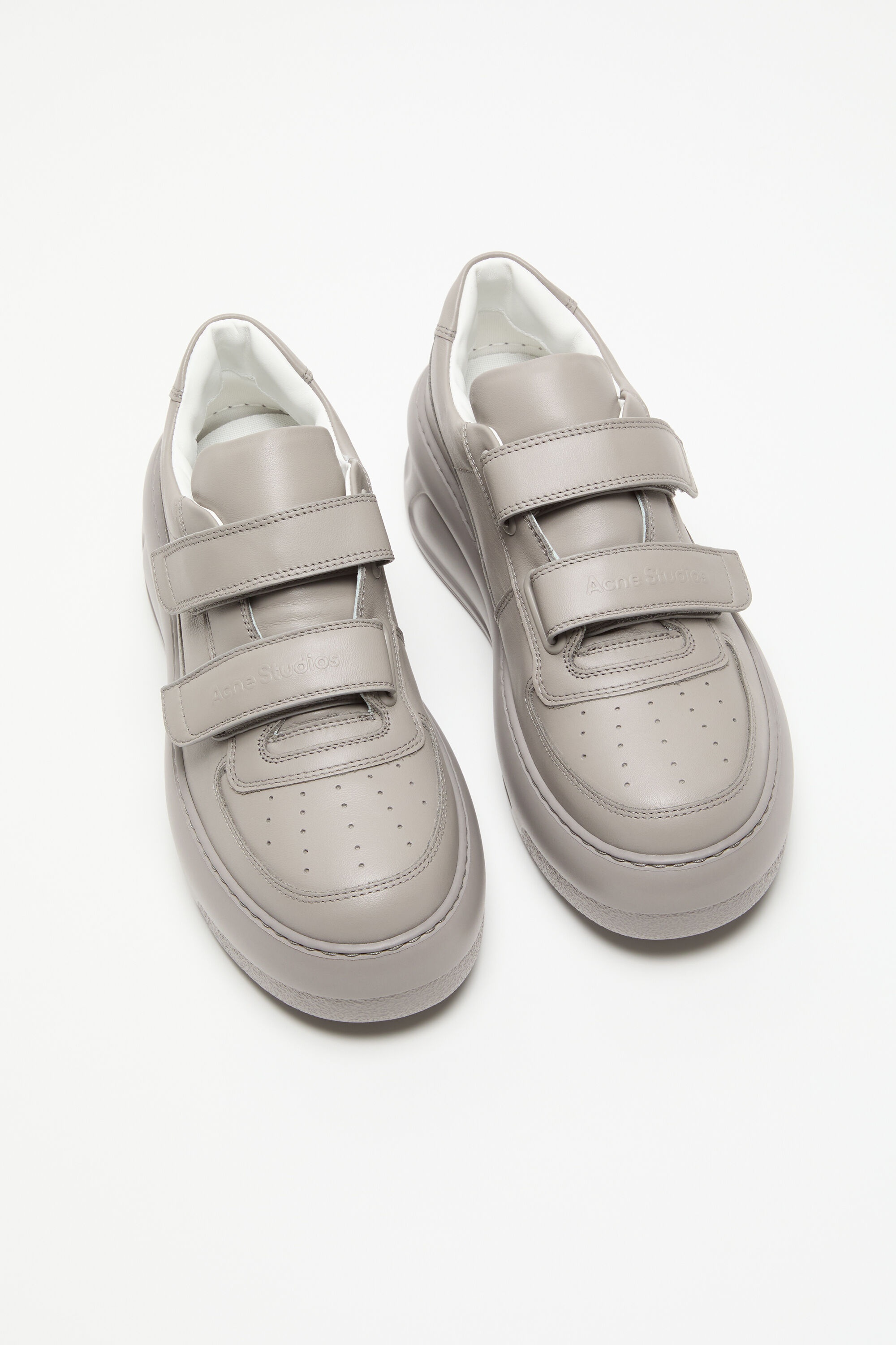 Velcro strap platform sneakers - Taupe grey - 2