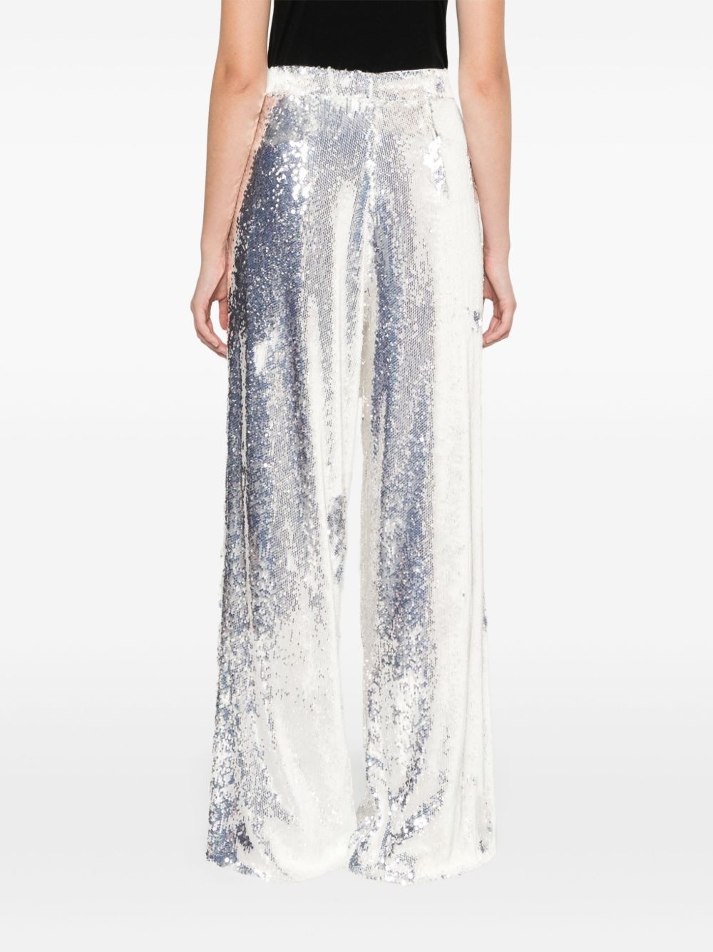 mid-waist wide-leg trousers - 4