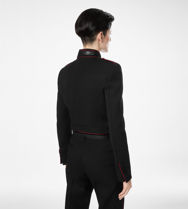 SHARP WOOL GABARDINE OFFICER JACKET WITH PIPING 5