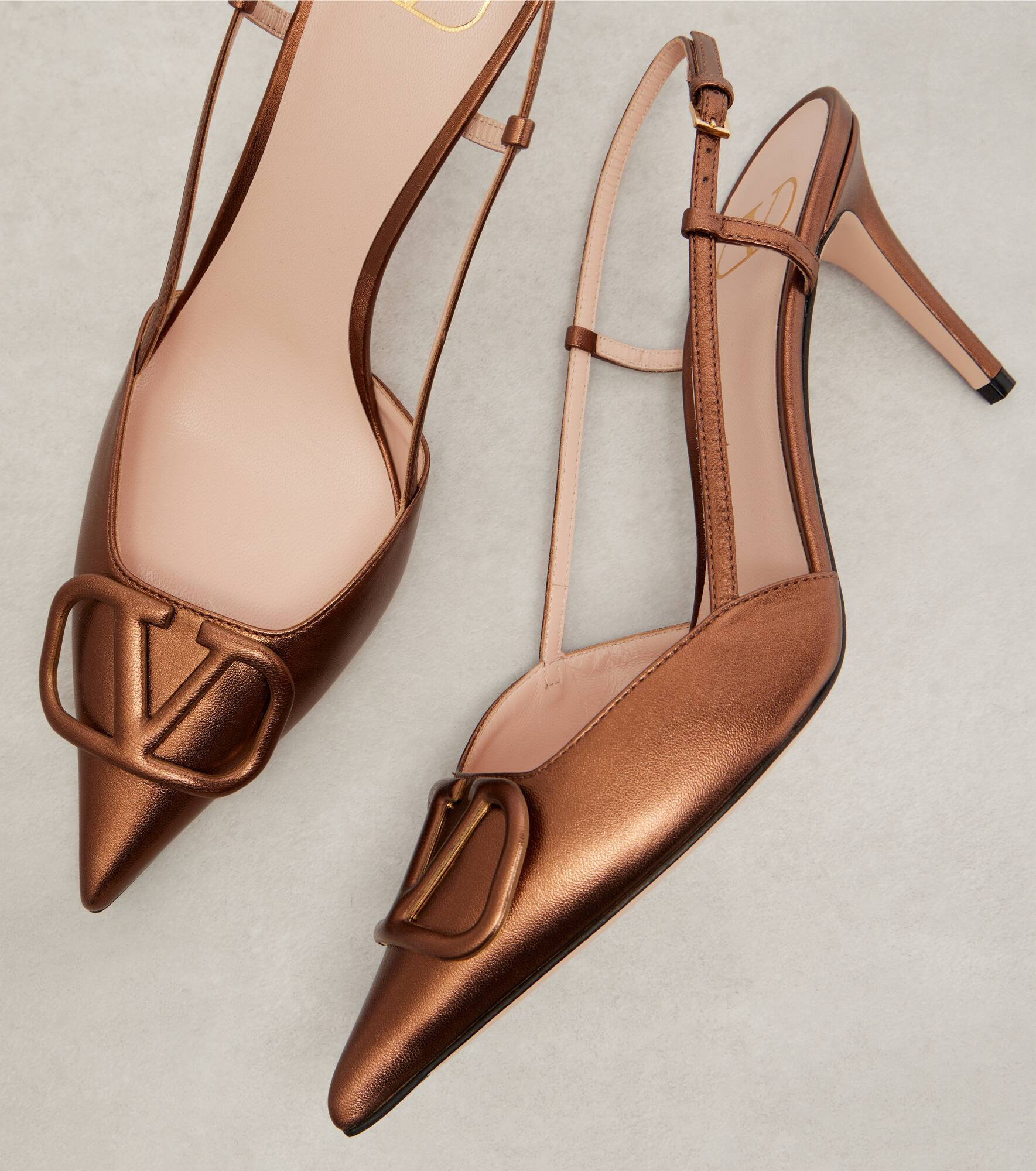 VLogo Signature 80 leather slingback pumps - 5