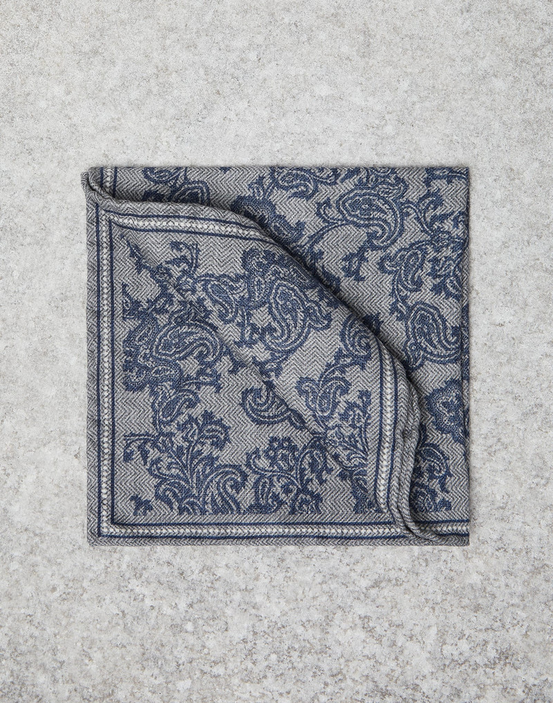 Paisley 디자인과 실크 포켓 광장 - 1