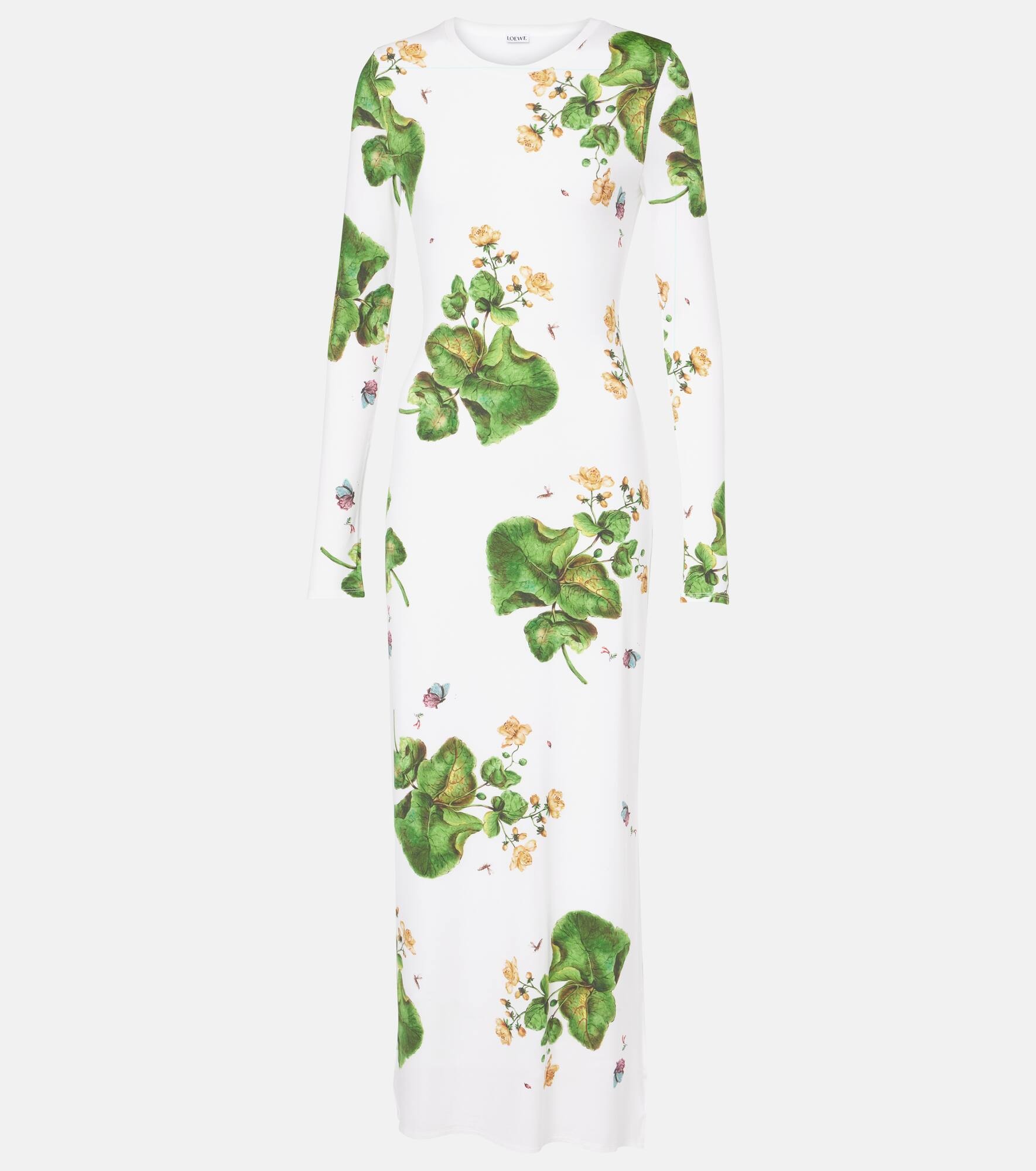 Floral jersey midi dress - 1