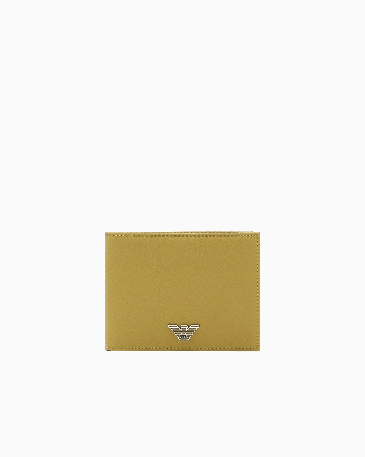 REGENERATED SAFFIANO LEATHER COIN-POCKET WALLET WITH EAGLE PLATE - 1