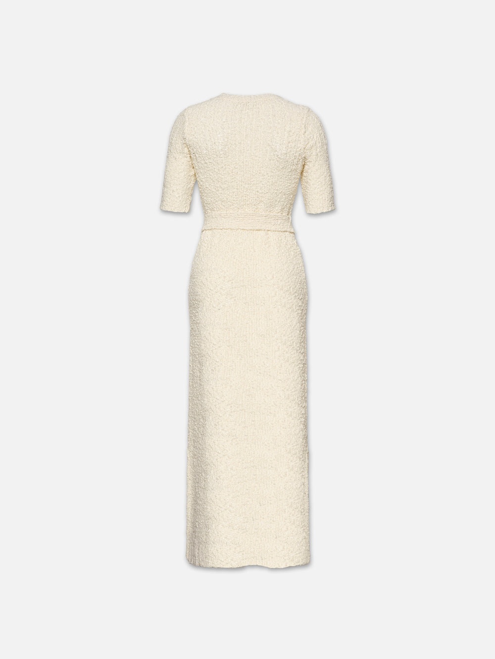Mixed Stitch Sweater Dress in Cream - 4