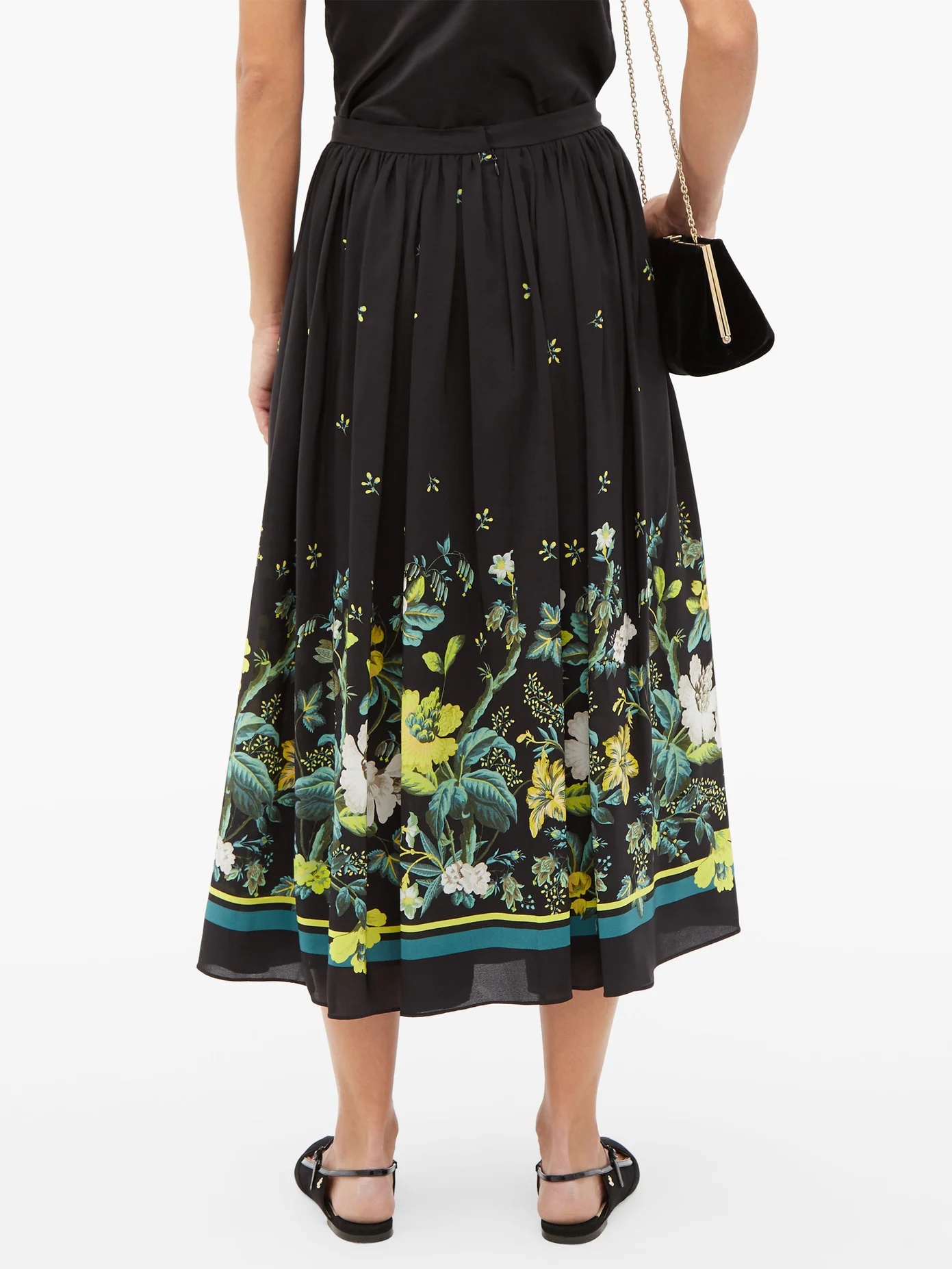 Lanie Ashcombe Forest-print silk midi skirt - 5