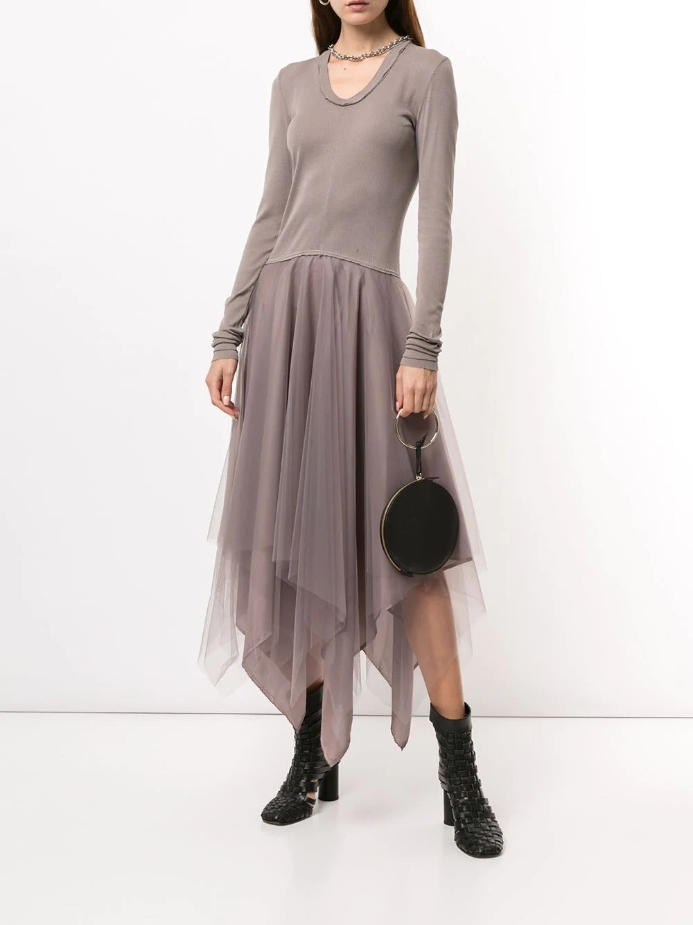 asymmetric tulle dress - 2