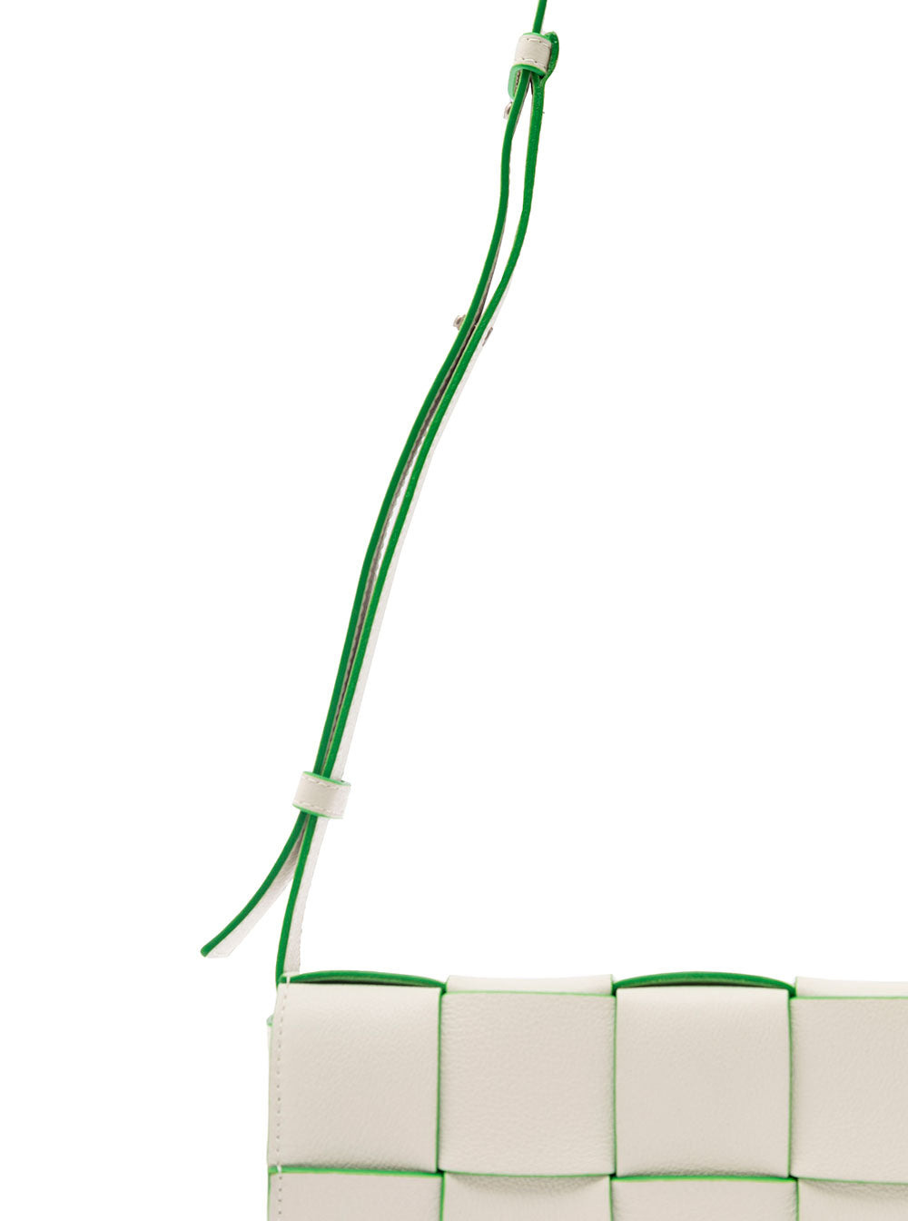 Bottega Veneta Women 'Cassette Fun L' White And Green Crossbody Bag In Intreccio Nappa Leather Woman - 3