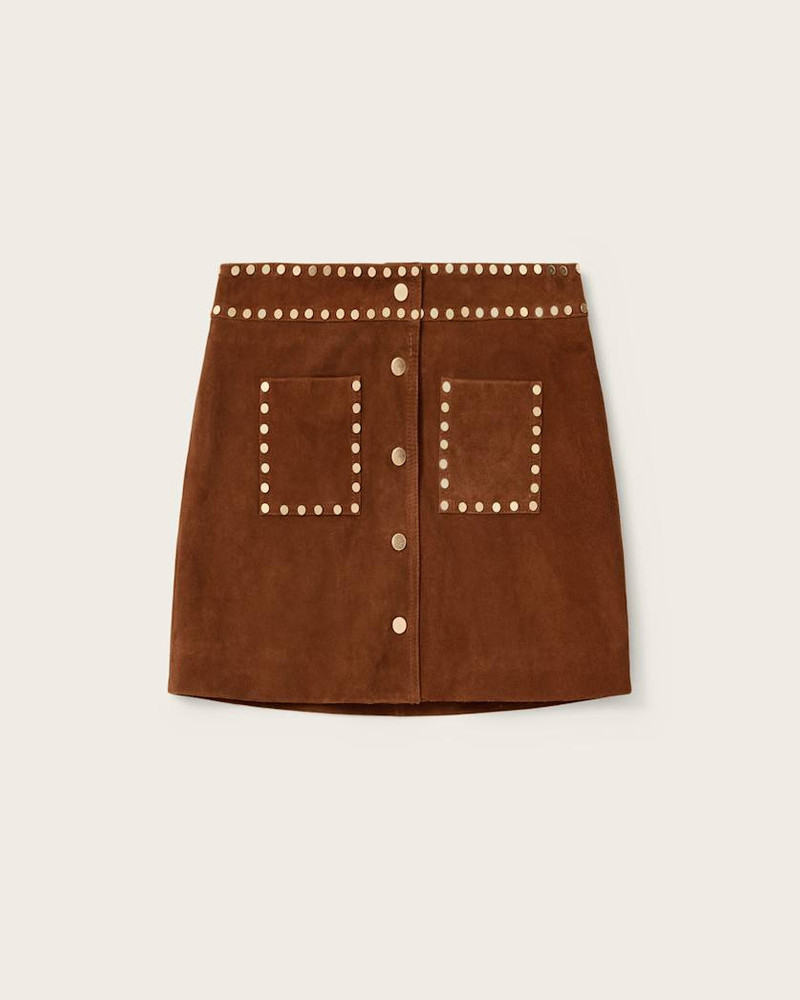 ALICE SUEDE STUDDED MINI SKIRT 1
