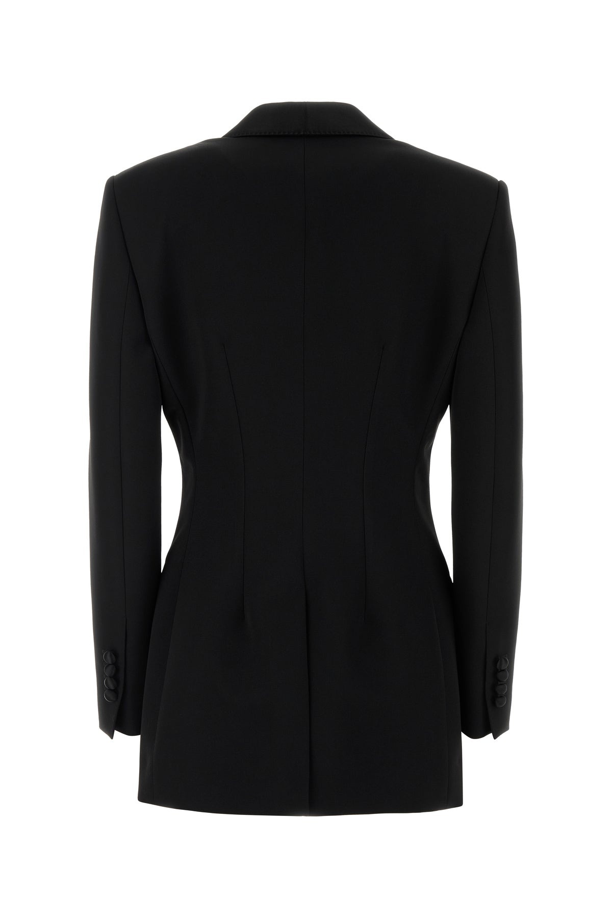 Black stretch wool blend blazer - 2