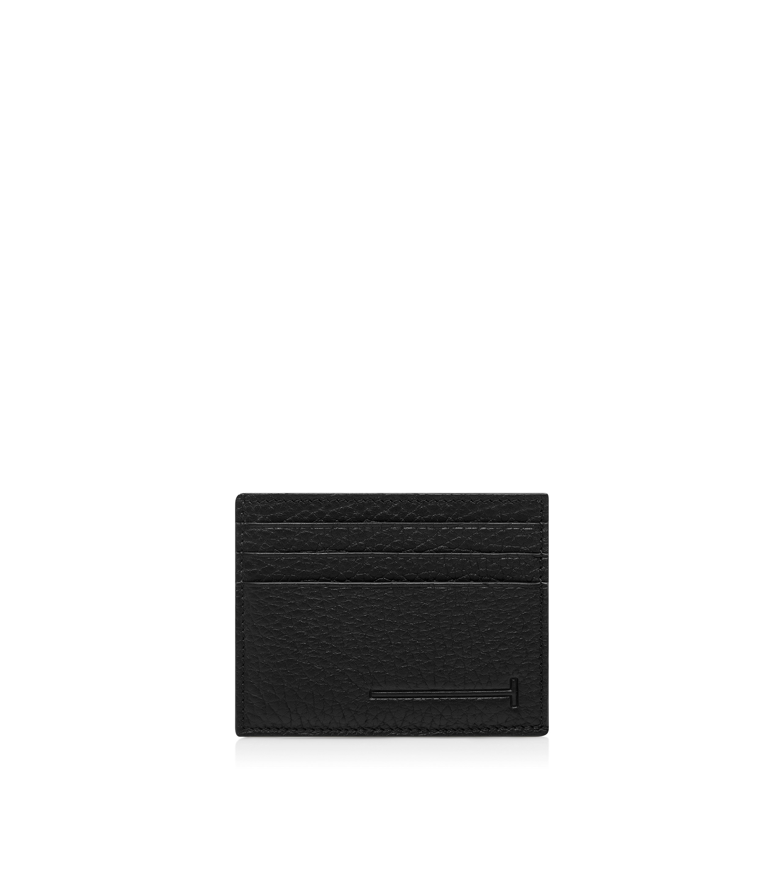 PRINTED DEER LEATHER ELONGATED T LINE CARD HOLDER WITH CENTRAL POCKET - 2