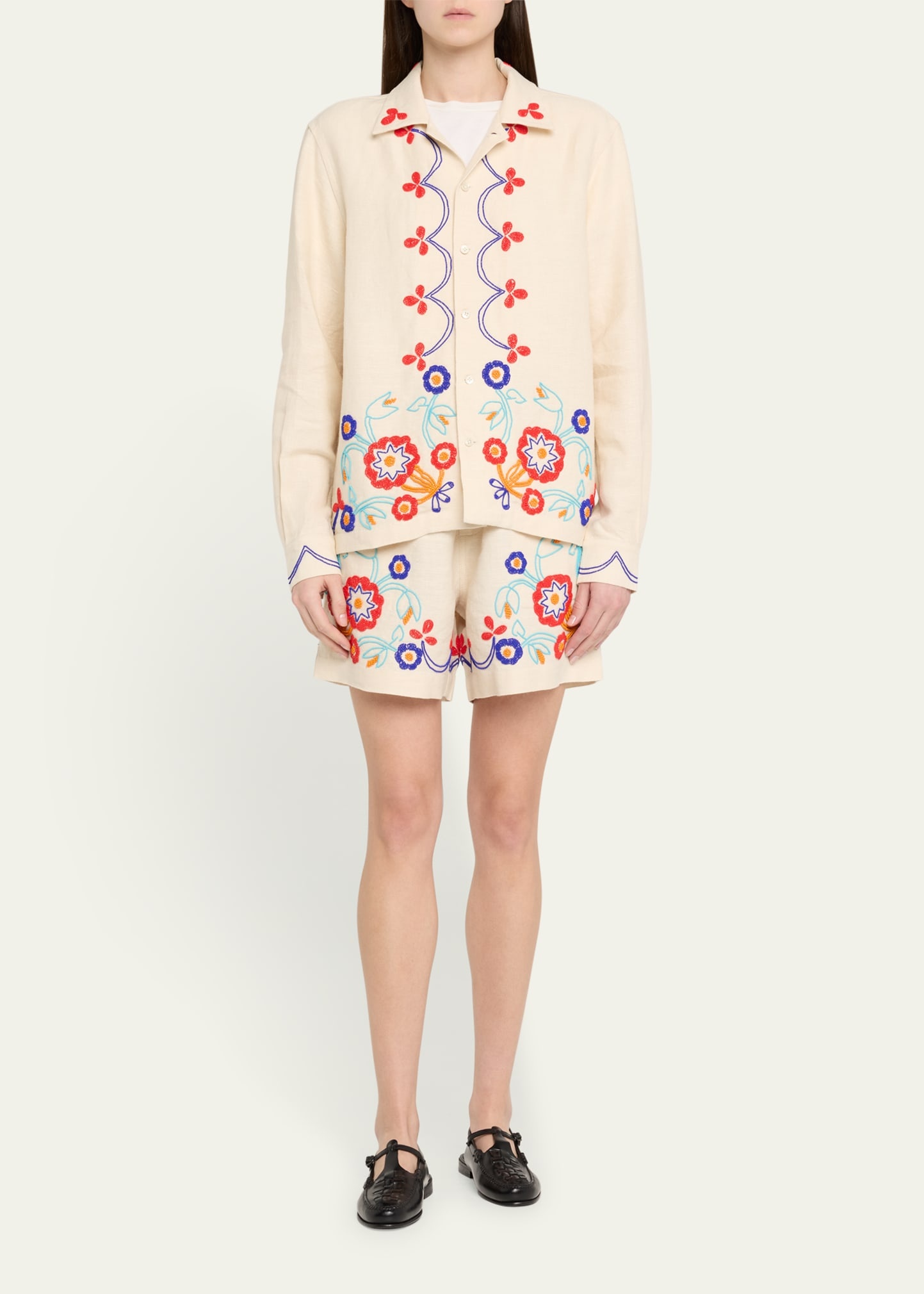 Beaded Garden Party Linen Shirt - 2