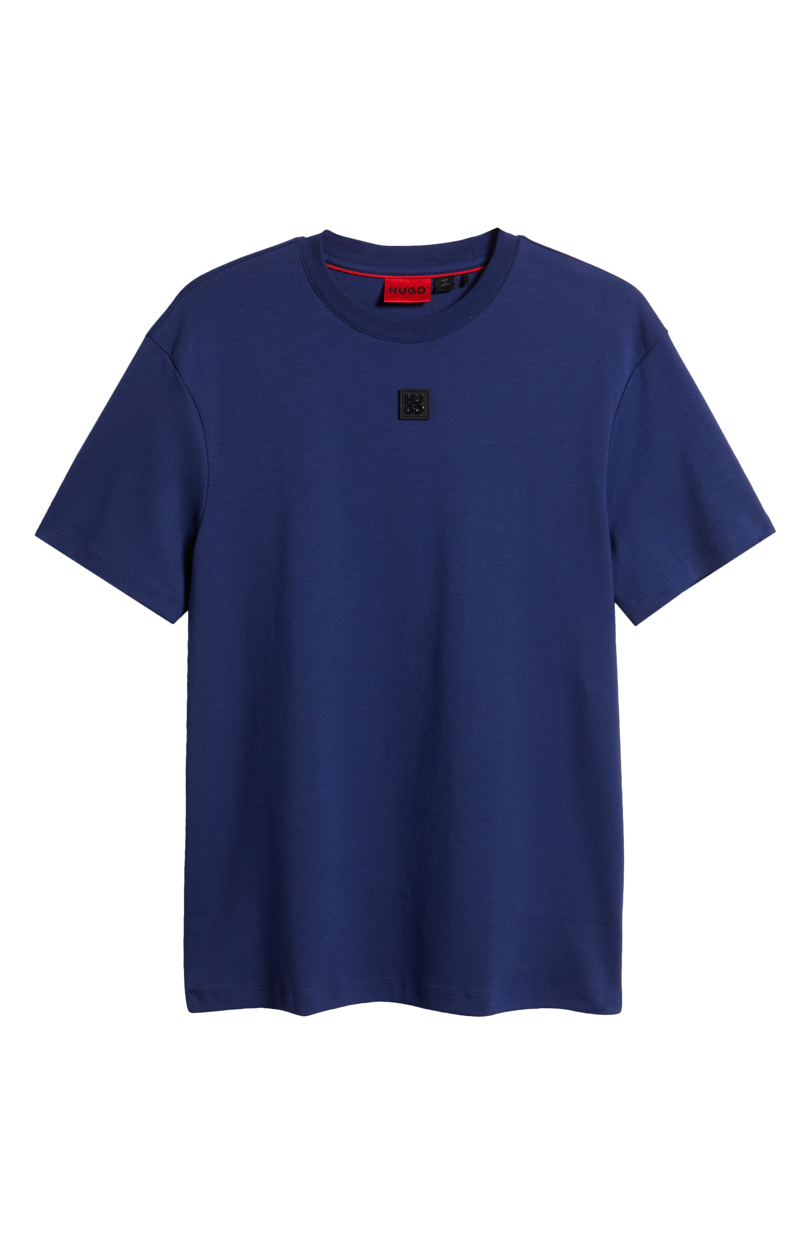 HUGO Dalile Rubber Logo T-Shirt in Dark Blue at Nordstrom - 5