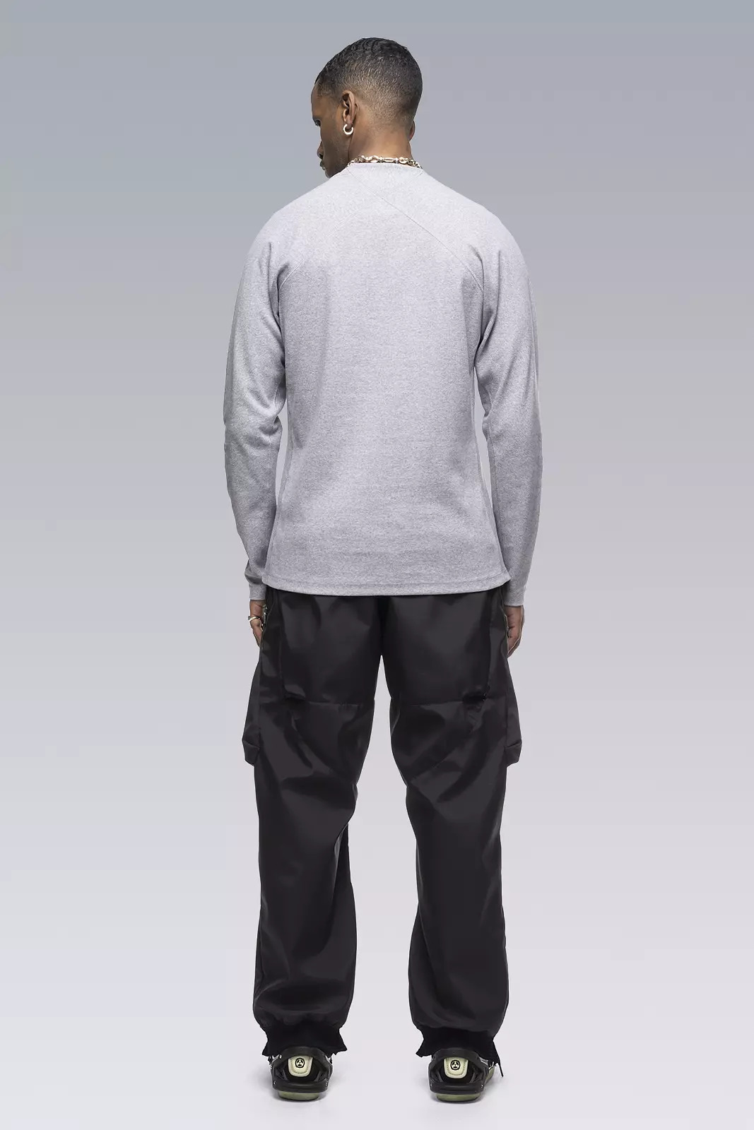 S27-PR Cotton Rib Longsleeve Shirt Gray Melange - 5