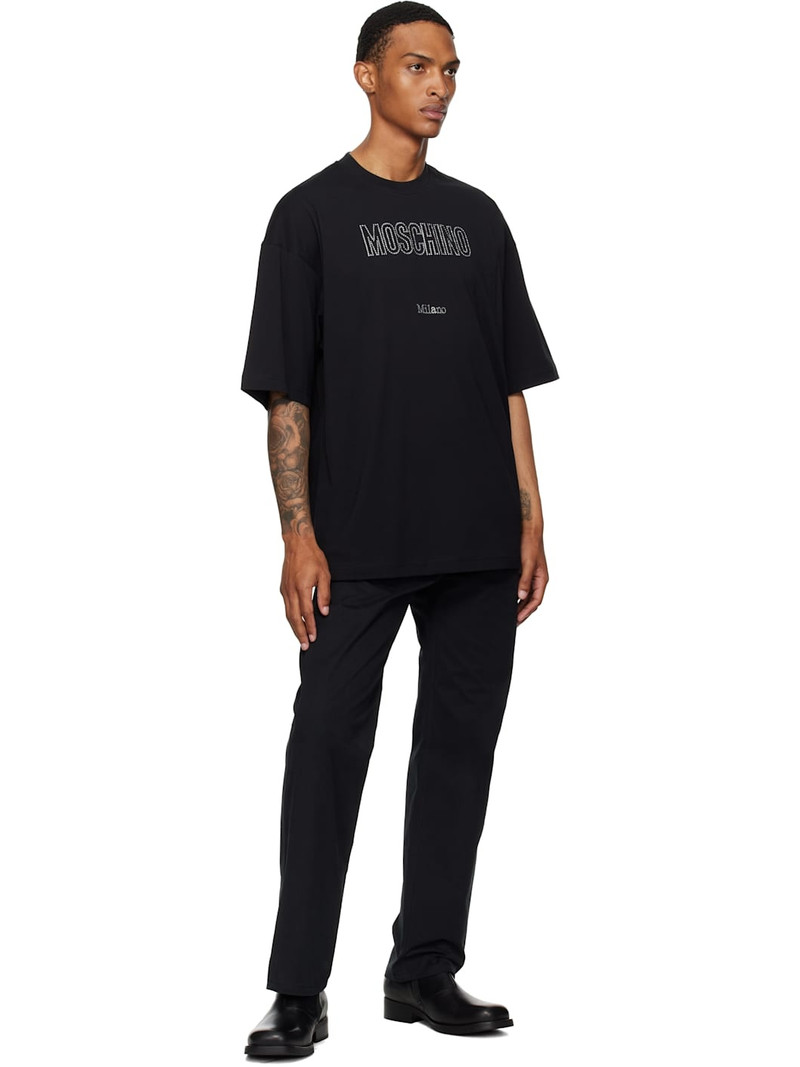 Moschino Black Organic Decorated T-Shirt outlook