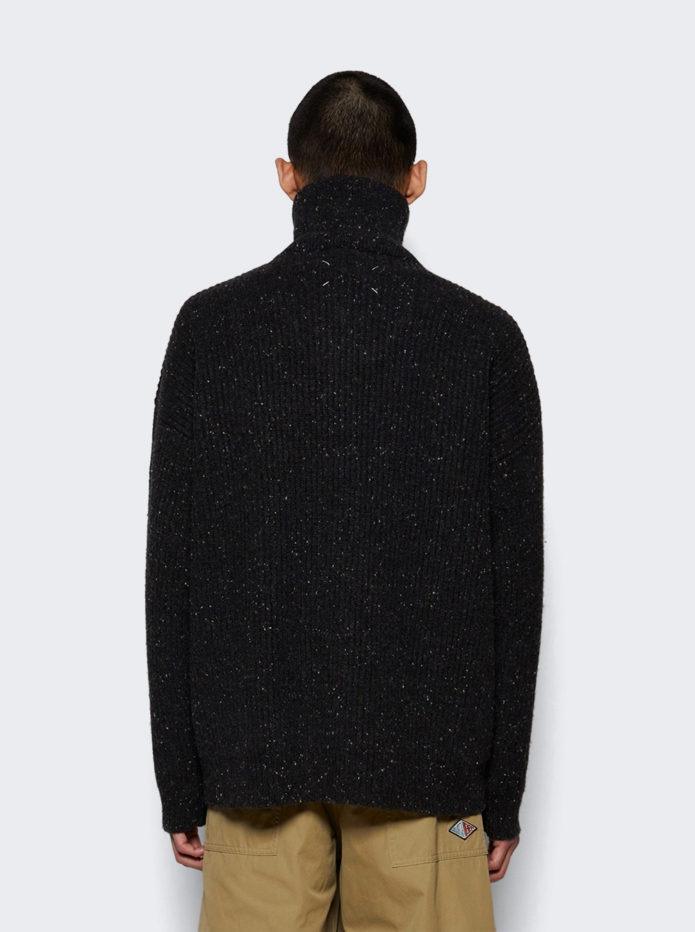 Shetland Wool Zip Sweatshirt Charcoal - 4