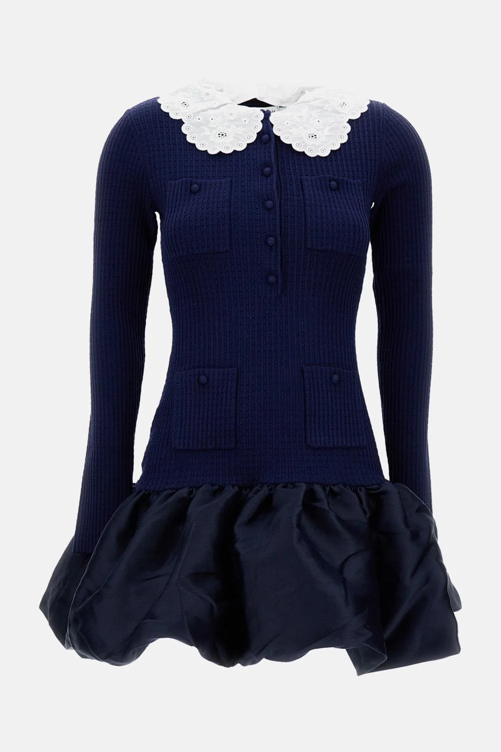 MINI DRESS IN KNIT AND TAFFETA - 1