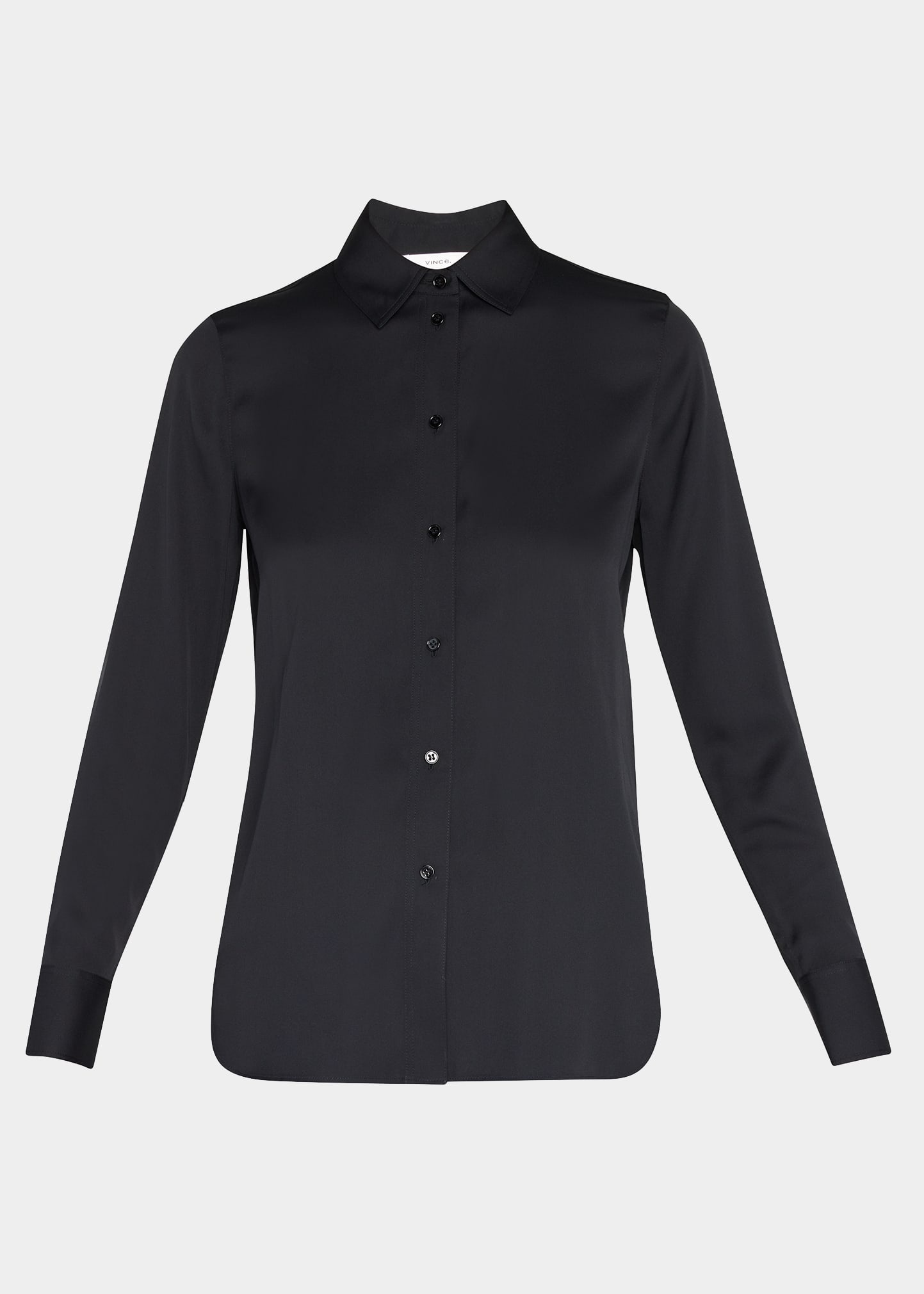 Slim-Fit Long-Sleeve Stretch-Silk Blouse - 5