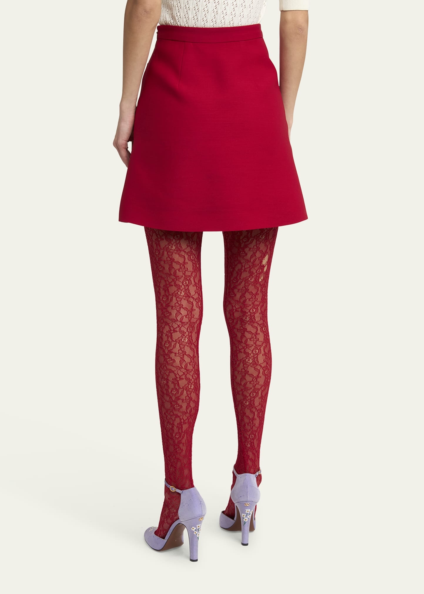 Heart Button Crepe Couture Mini Skirt - 3