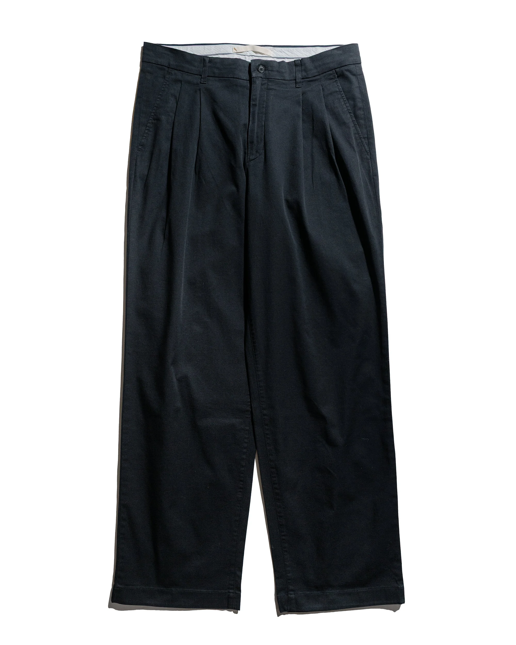 Benn Relaxed Twill Pleated Trouser Black - 1