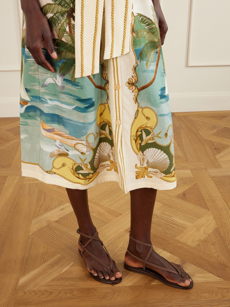 K.JACQUES Abako Nubuck And Leather Thong Sandals outlook