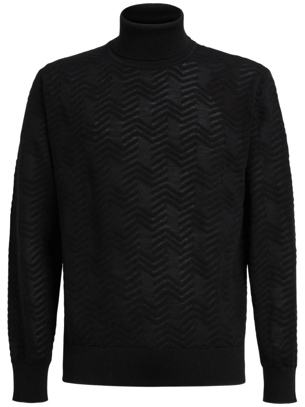 chevron roll-neck jumper - 1
