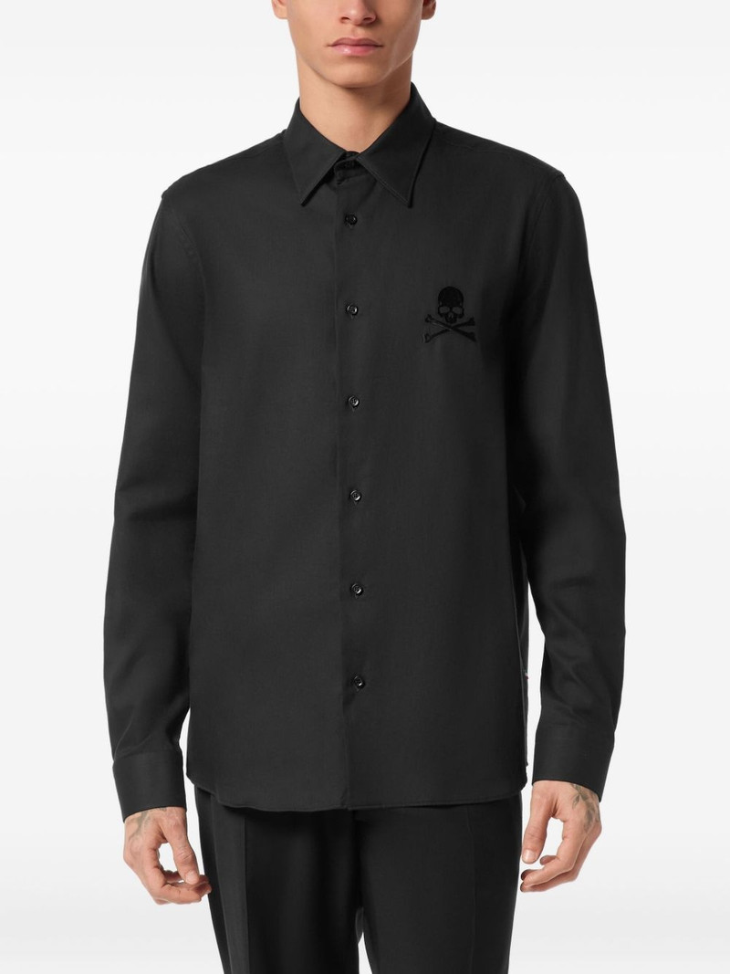 skull-embroidered long-sleeve shirt 3