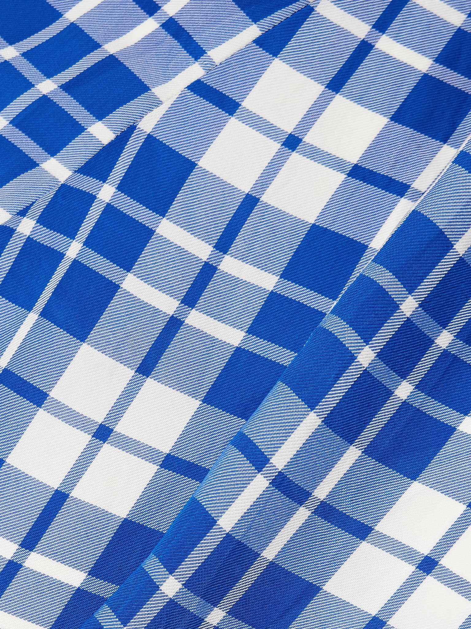 Hallie ruched checked twill midi dress Blue - 4