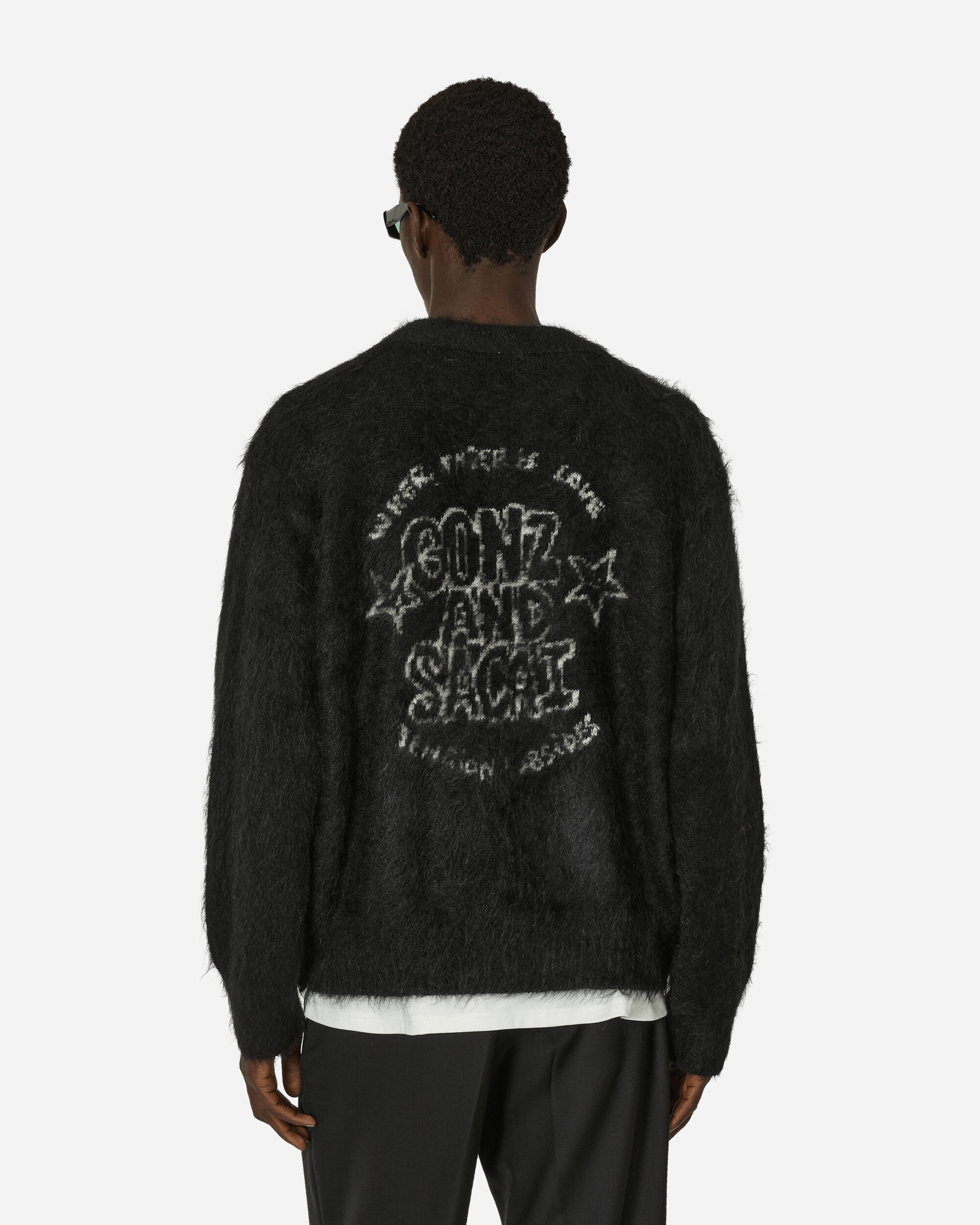 Gonz Mohair Knit Cardigan Black - 3