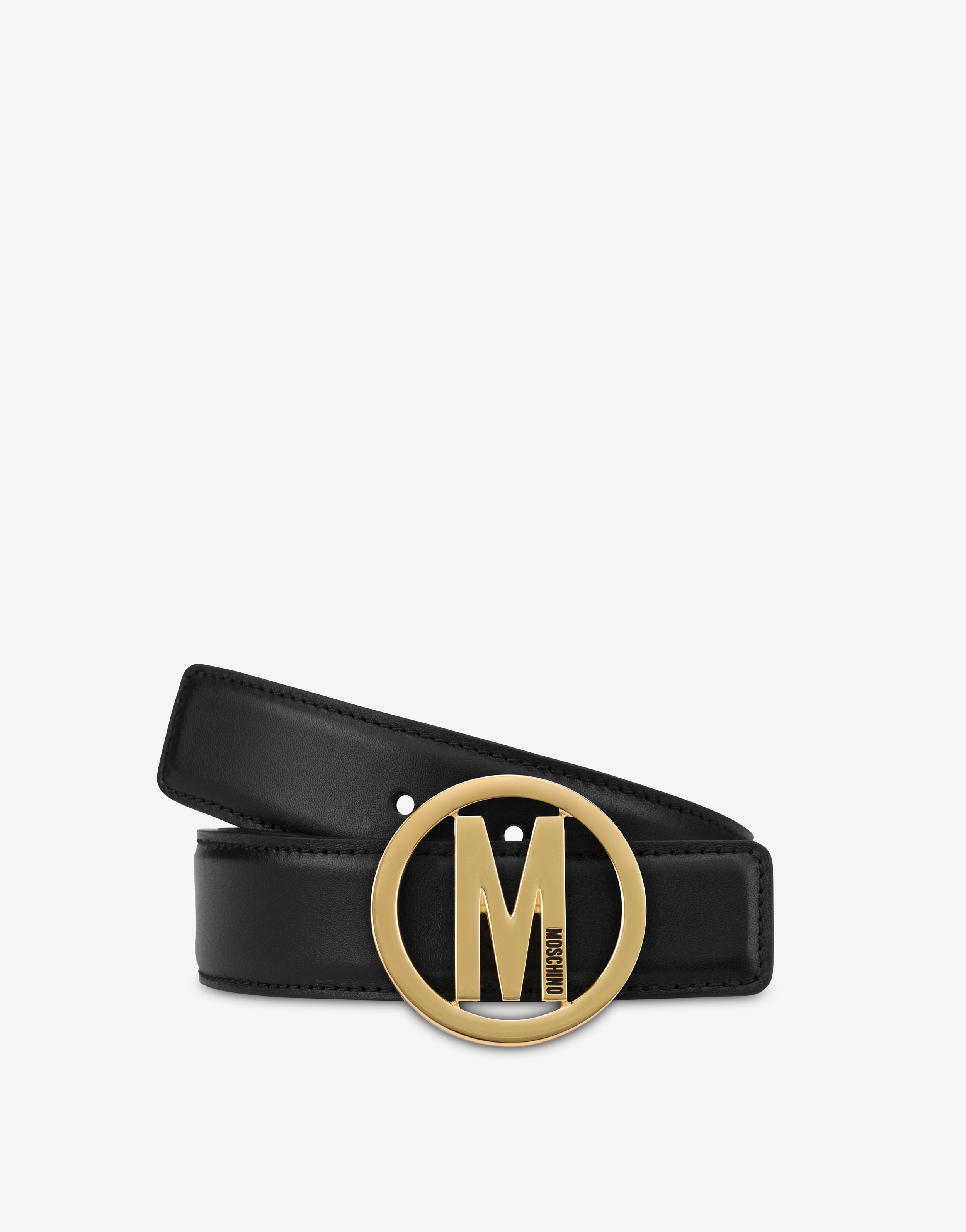 CIRCLE M BUCKLE CALFSKIN BELT - 3