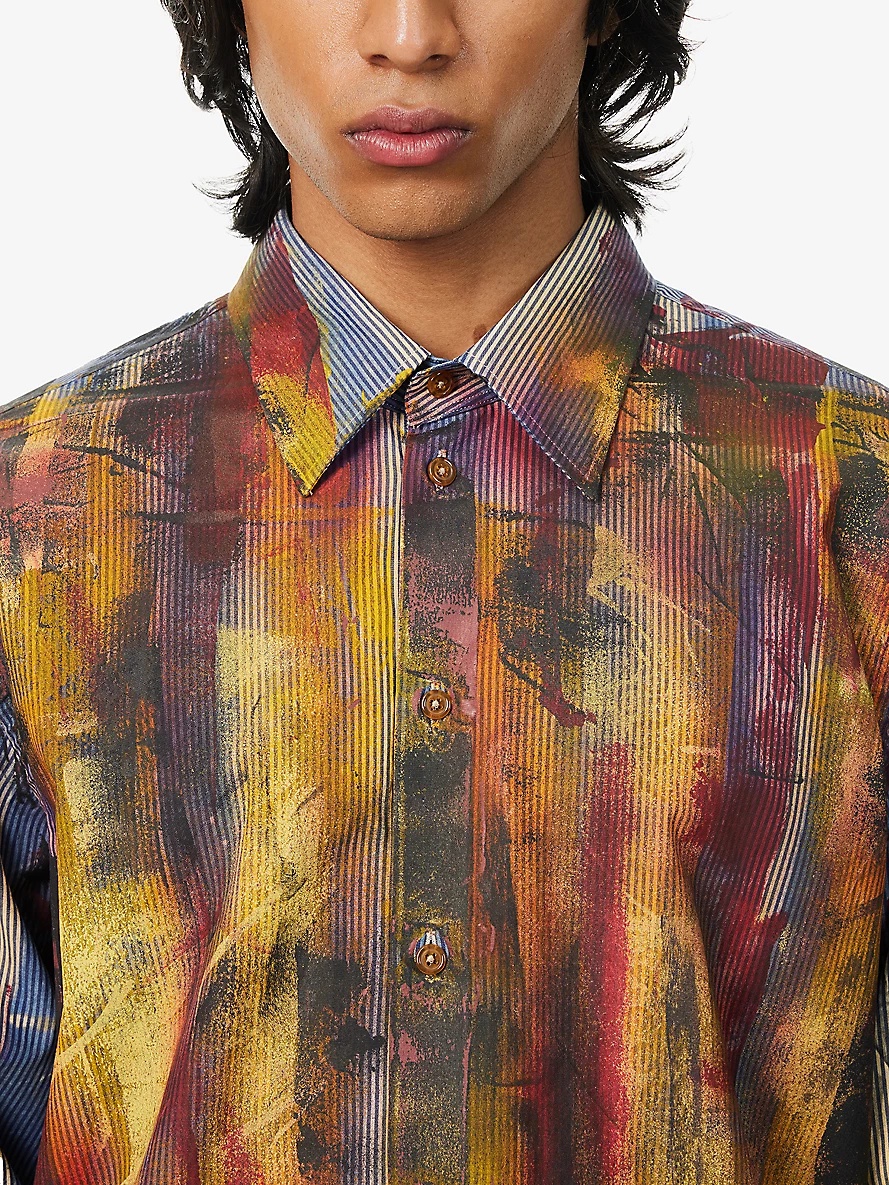 Ghost paint-splattered cotton-poplin shirt - 5