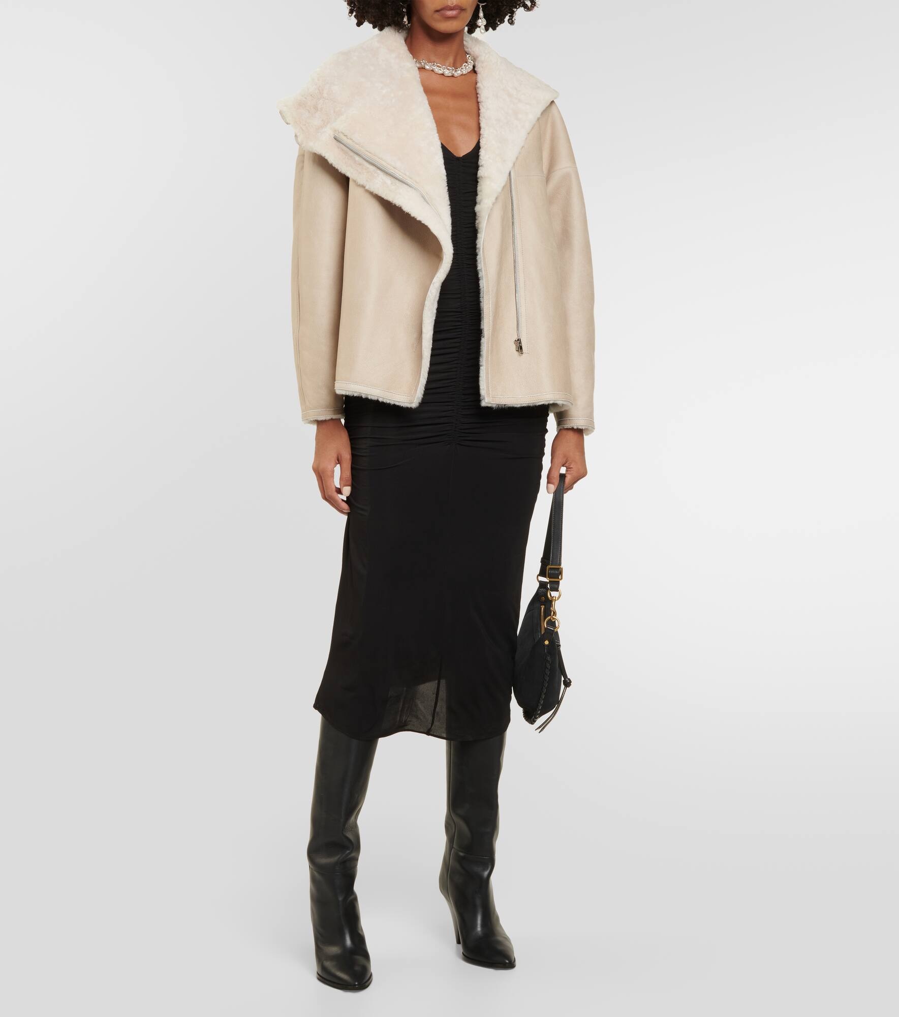 Abeliki shearling-lined suede jacket - 2