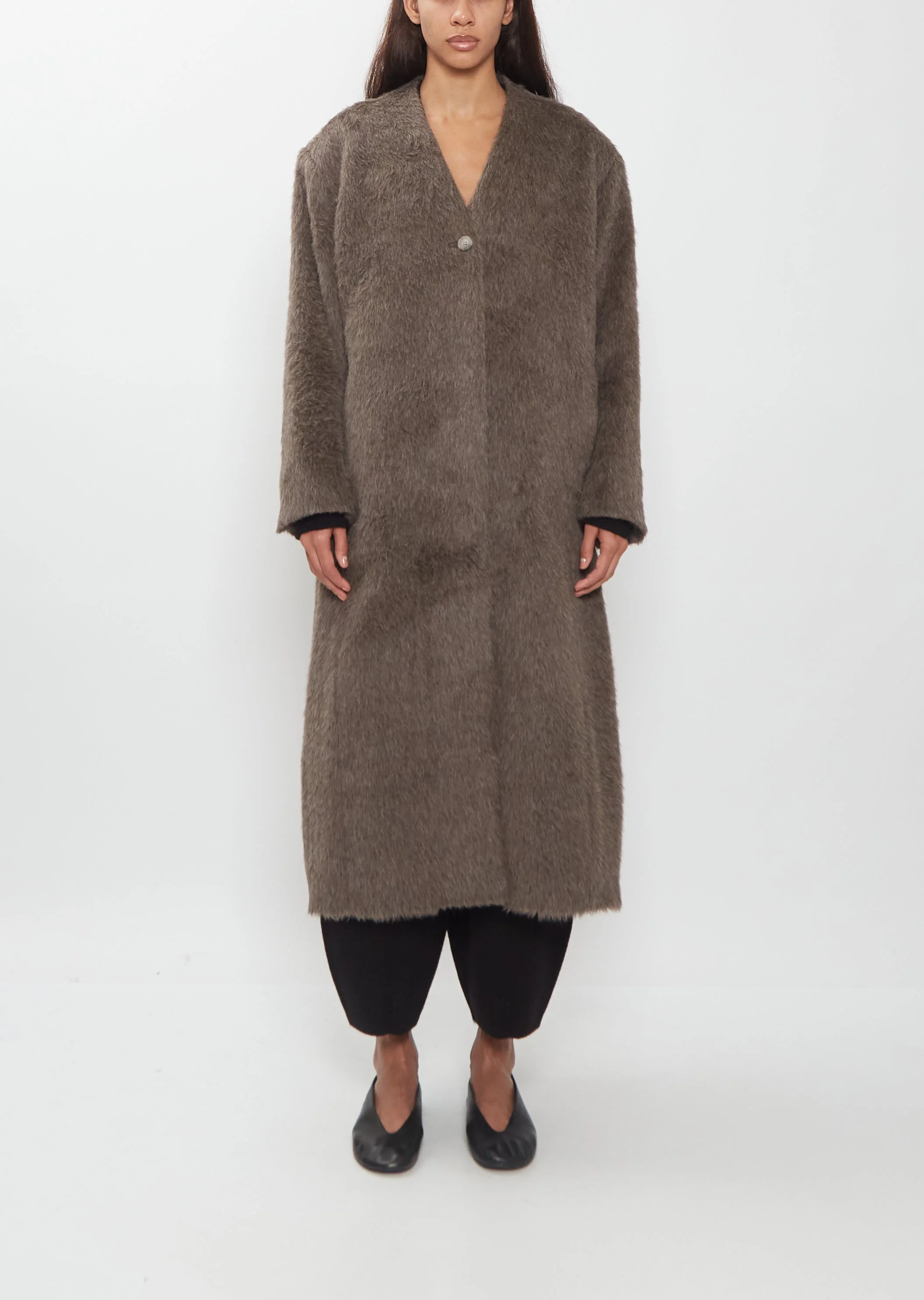 Suri Alpaca Shoulders Coat - 1