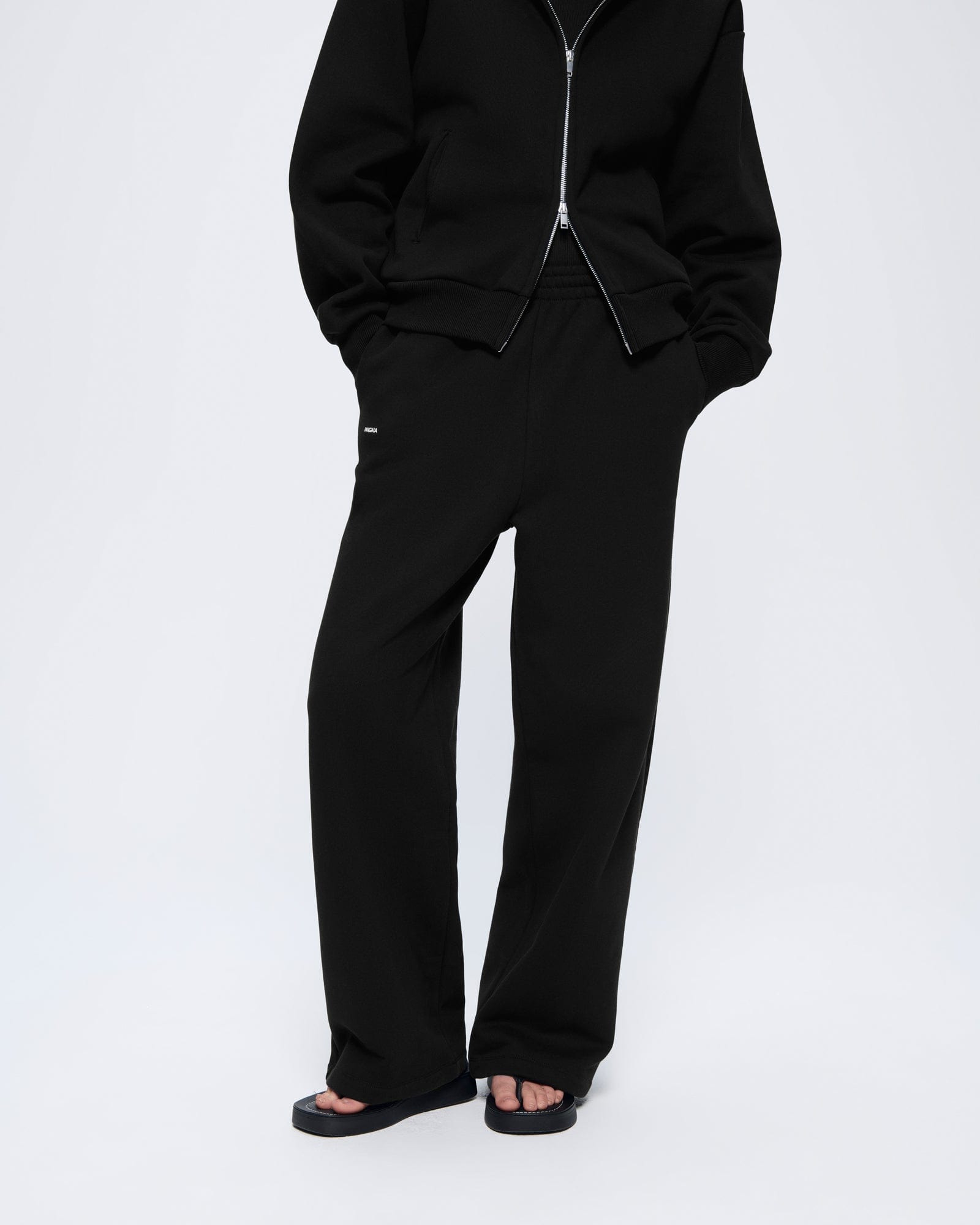 Womens 365 Heavyweight Straight Leg Track Pants - Black - 3