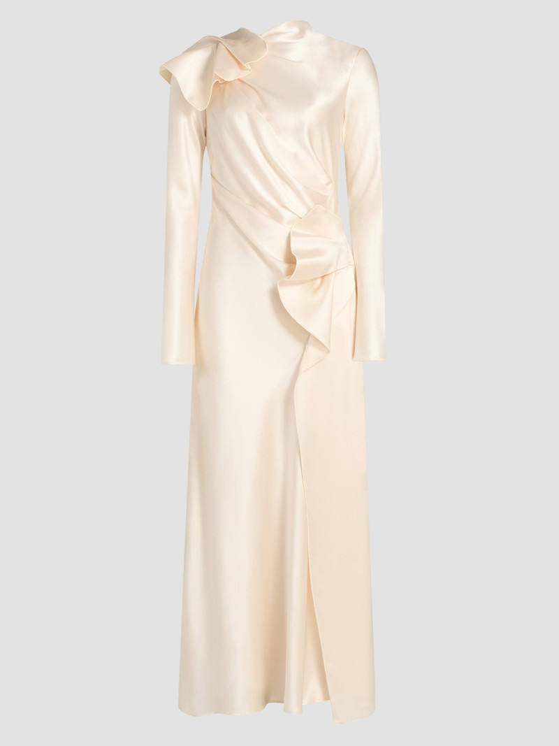 Women's Forever Young Ruffled Ramwark Maxi Dress - Pearl 1