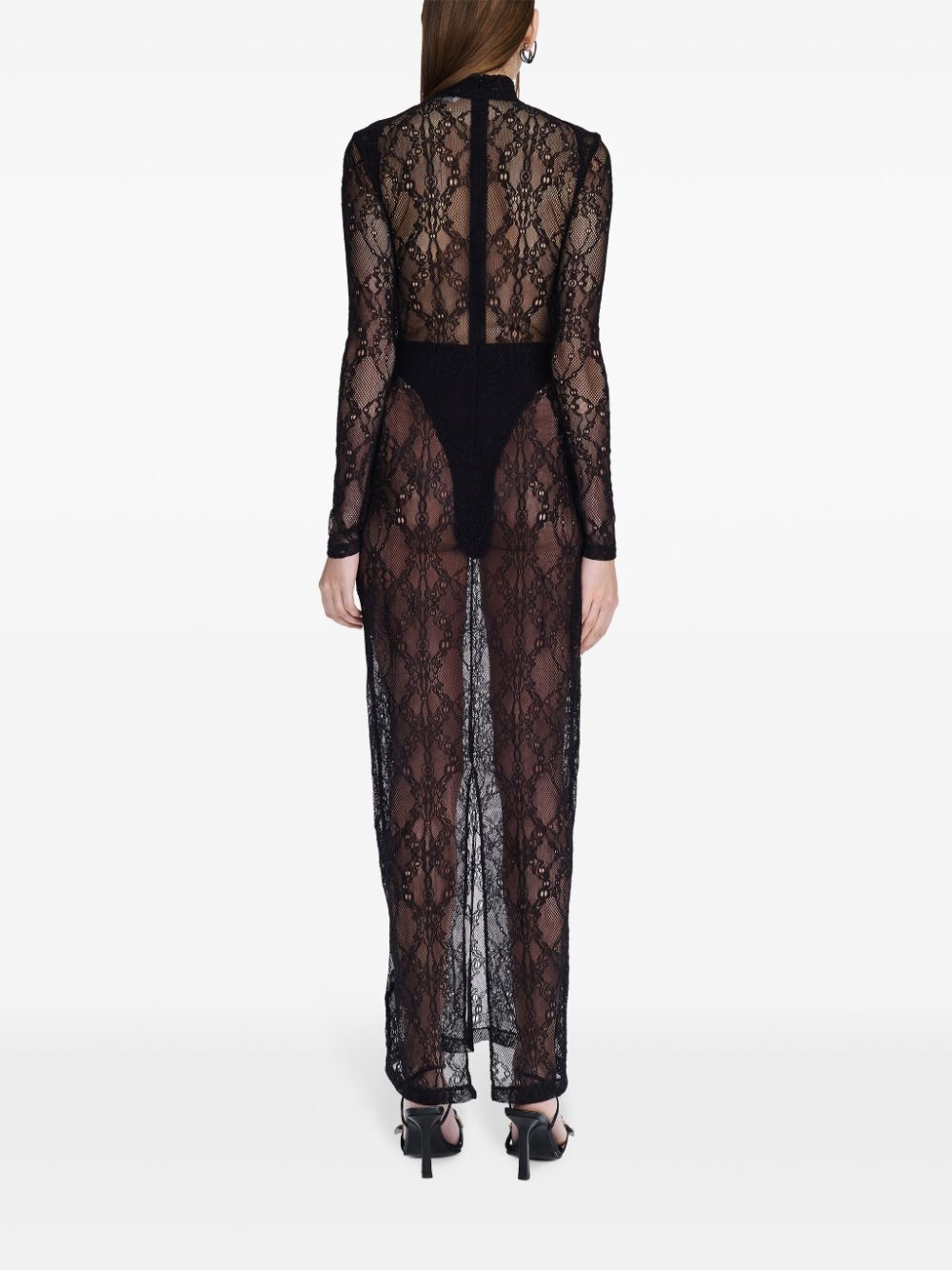 cut-out lace maxi dress - 4