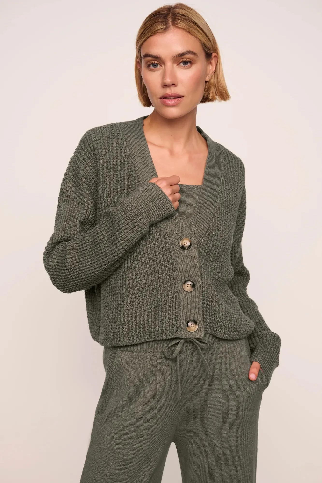 Recycled Sweater Cropped Cardigan - 1