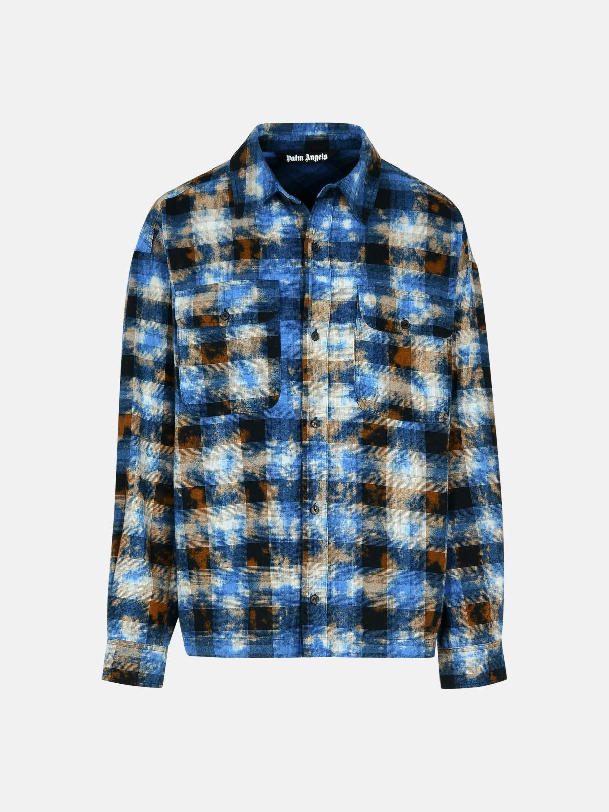 'CHECK' LIGHT BLUE COTTON SHIRT - 1
