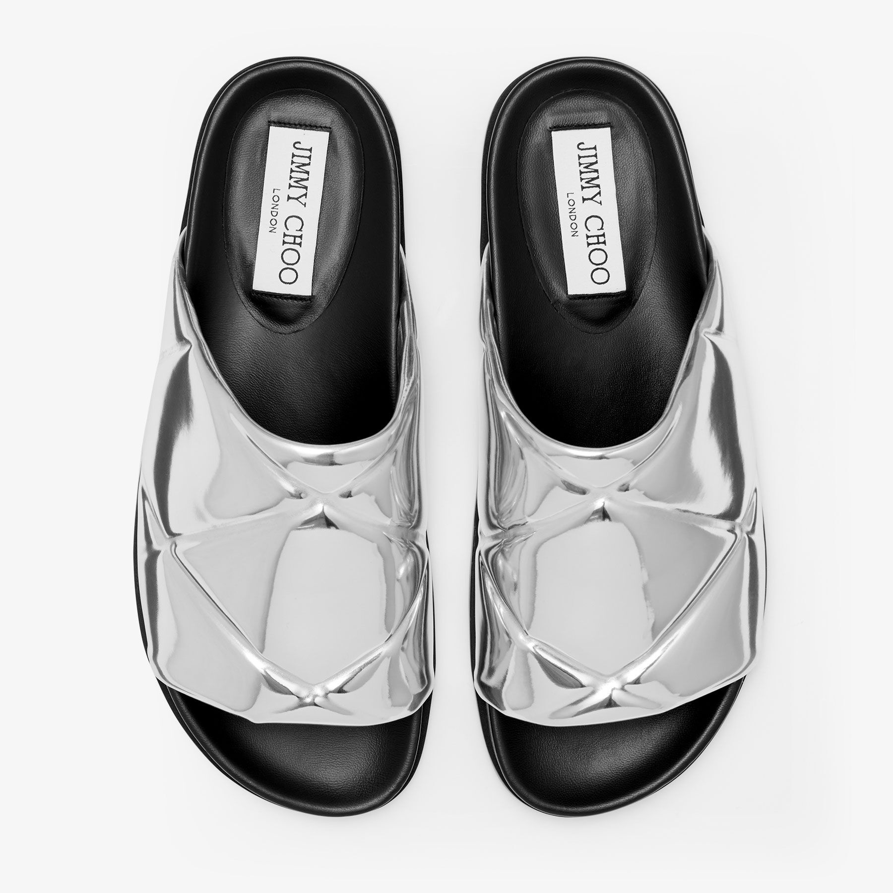 Sav Slide M
Silver Metallic Leather Quilted Slide - 3
