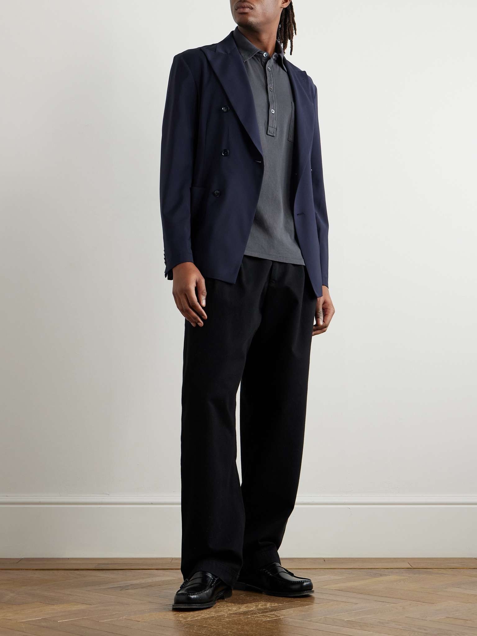 Spilo Garment-Dyed Cotton-Jersey Polo Shirt - 2