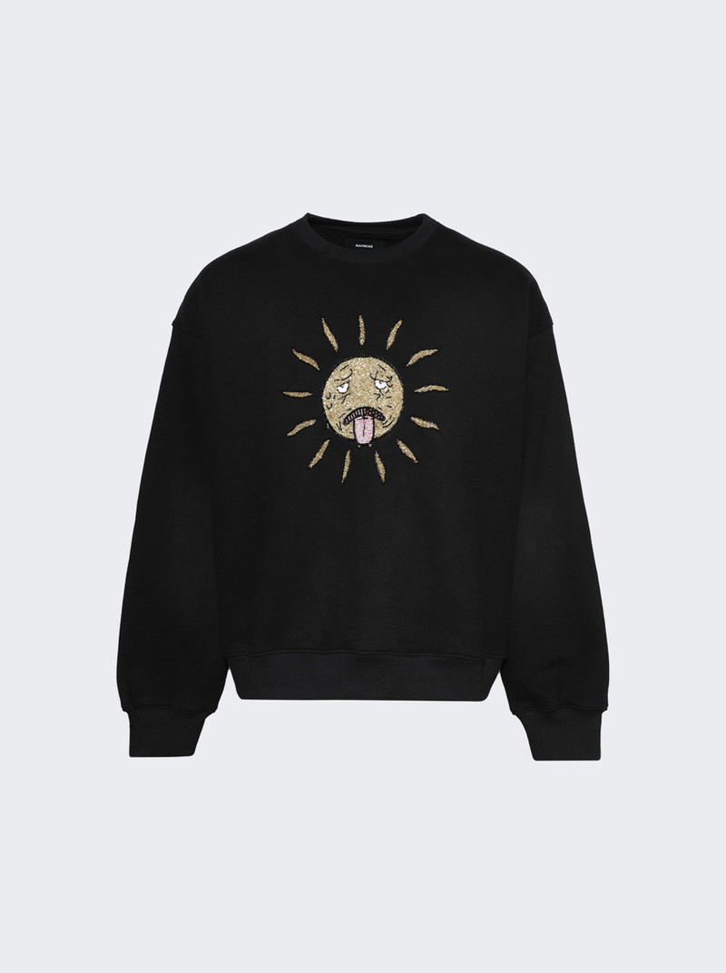 Beaded Sun Crewneck Worn Black 1