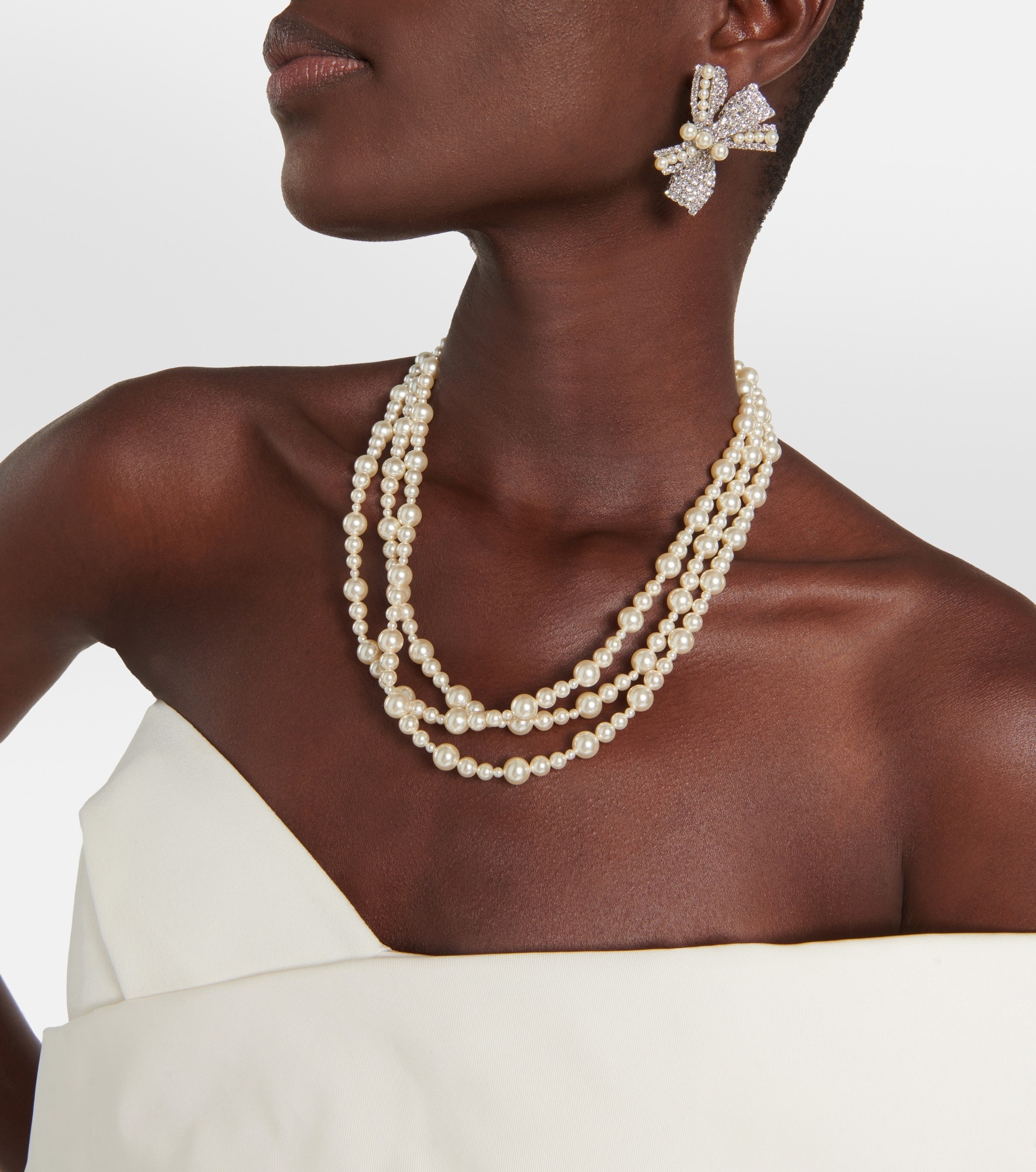 Simone Swarovski® crystal and faux pearl earrings - 3