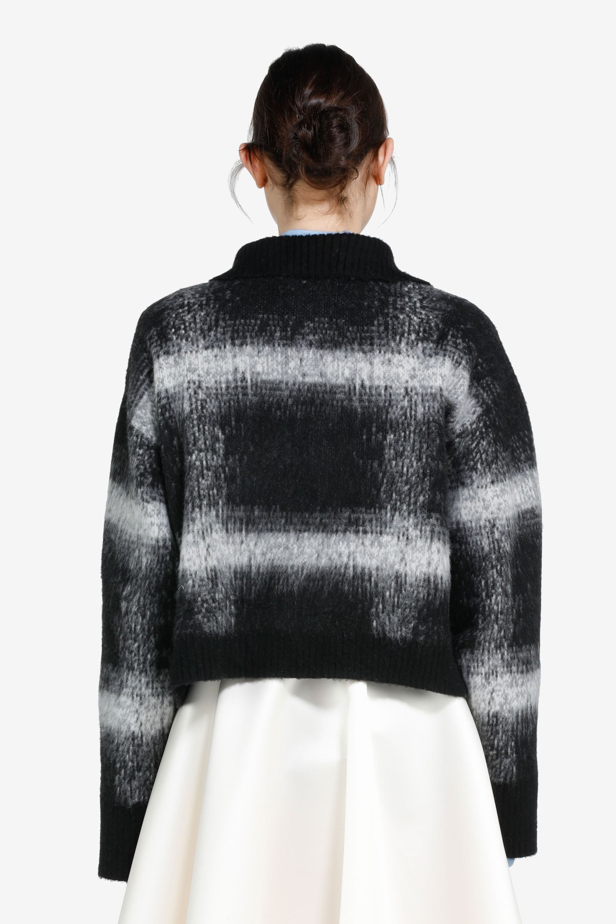 CHECKED VIRGIN WOOL SWEATER - 2