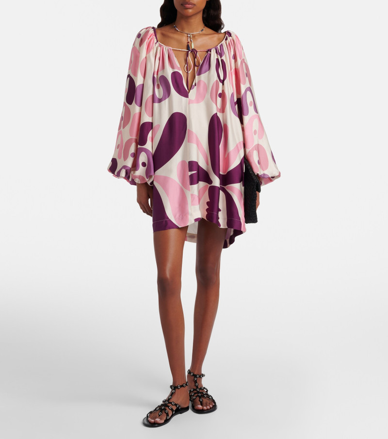 ADRIANA DEGREAS Printed satin minidress outlook