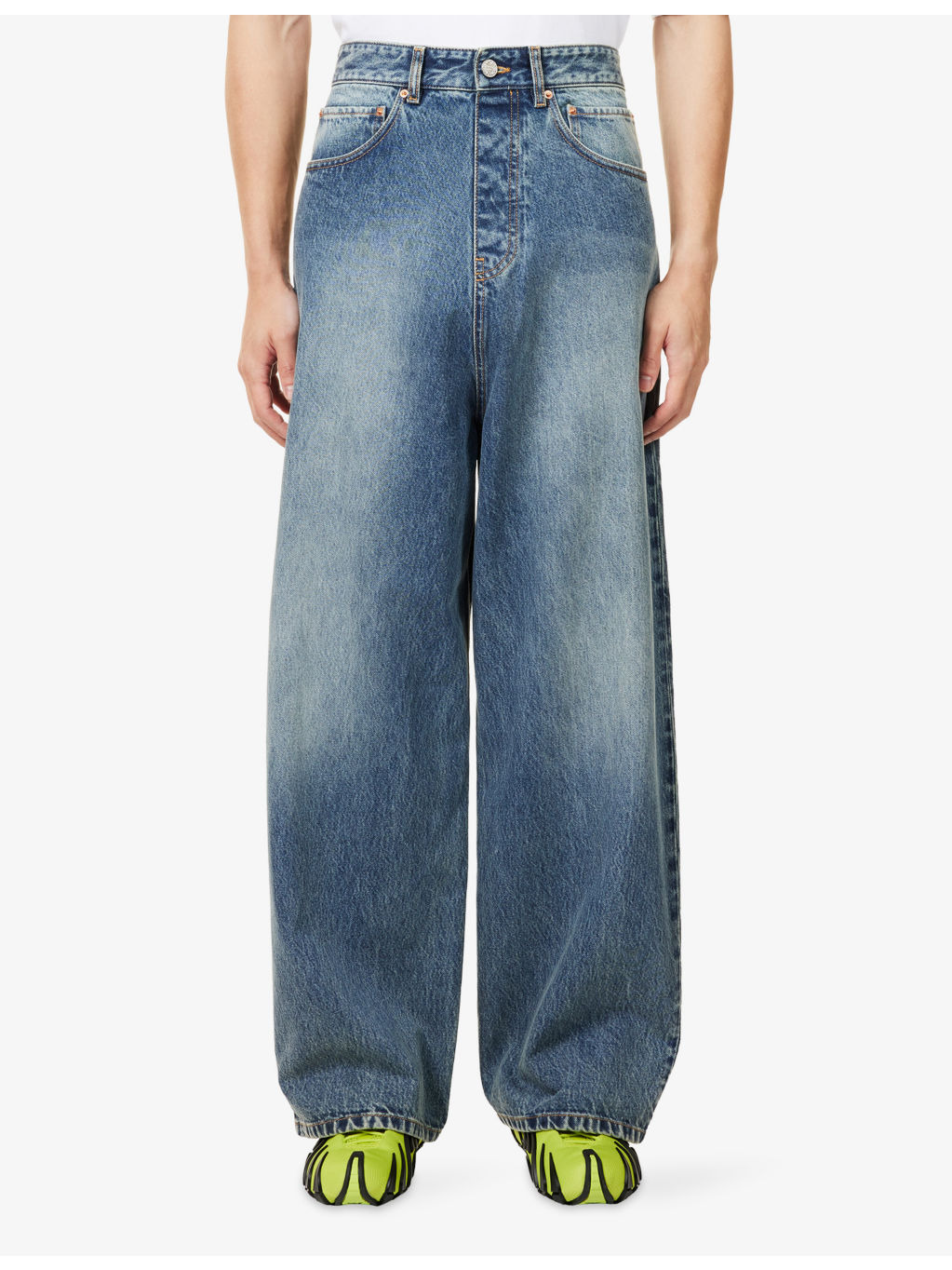 Back To Front Wide-Leg Denim Jeans - 3