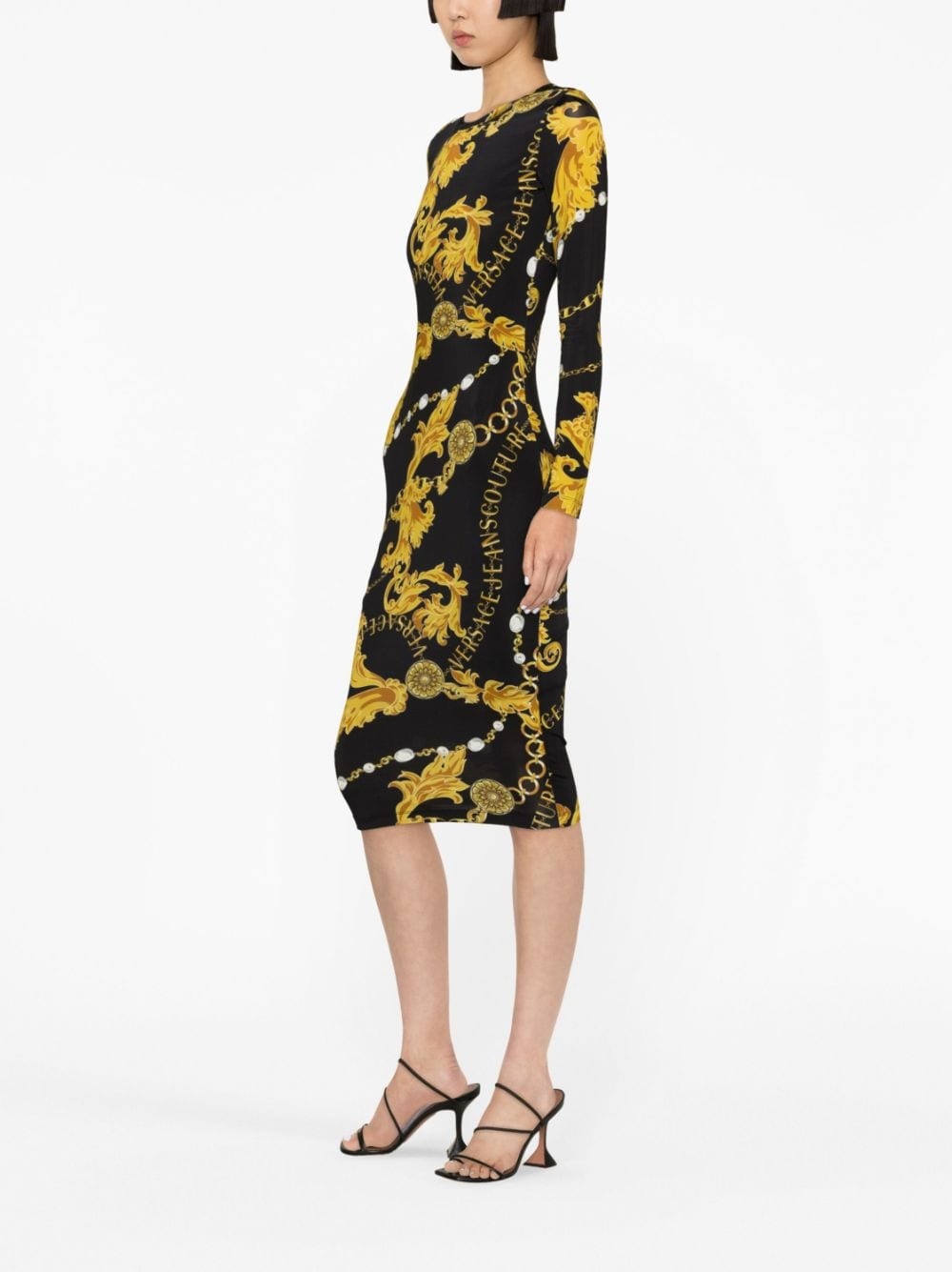 baroque-print midi dress - 3