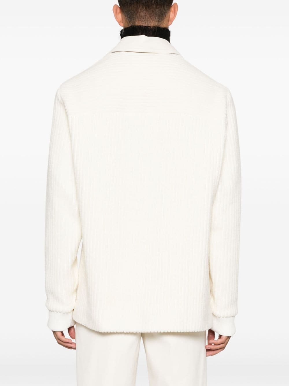 ribbed buttoned cardigan - 4