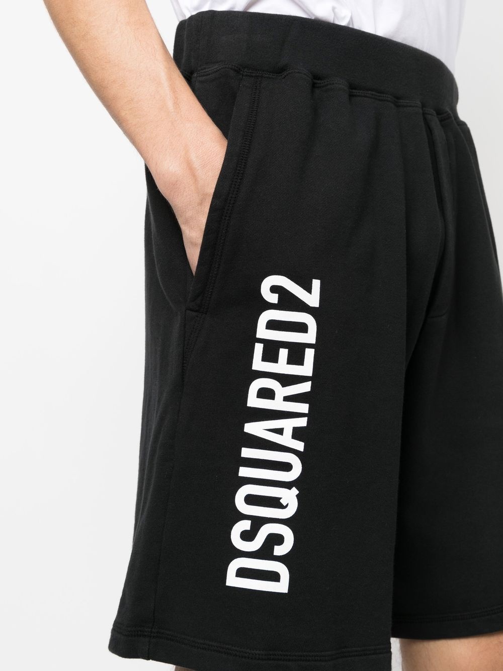 cotton logo print shorts - 5