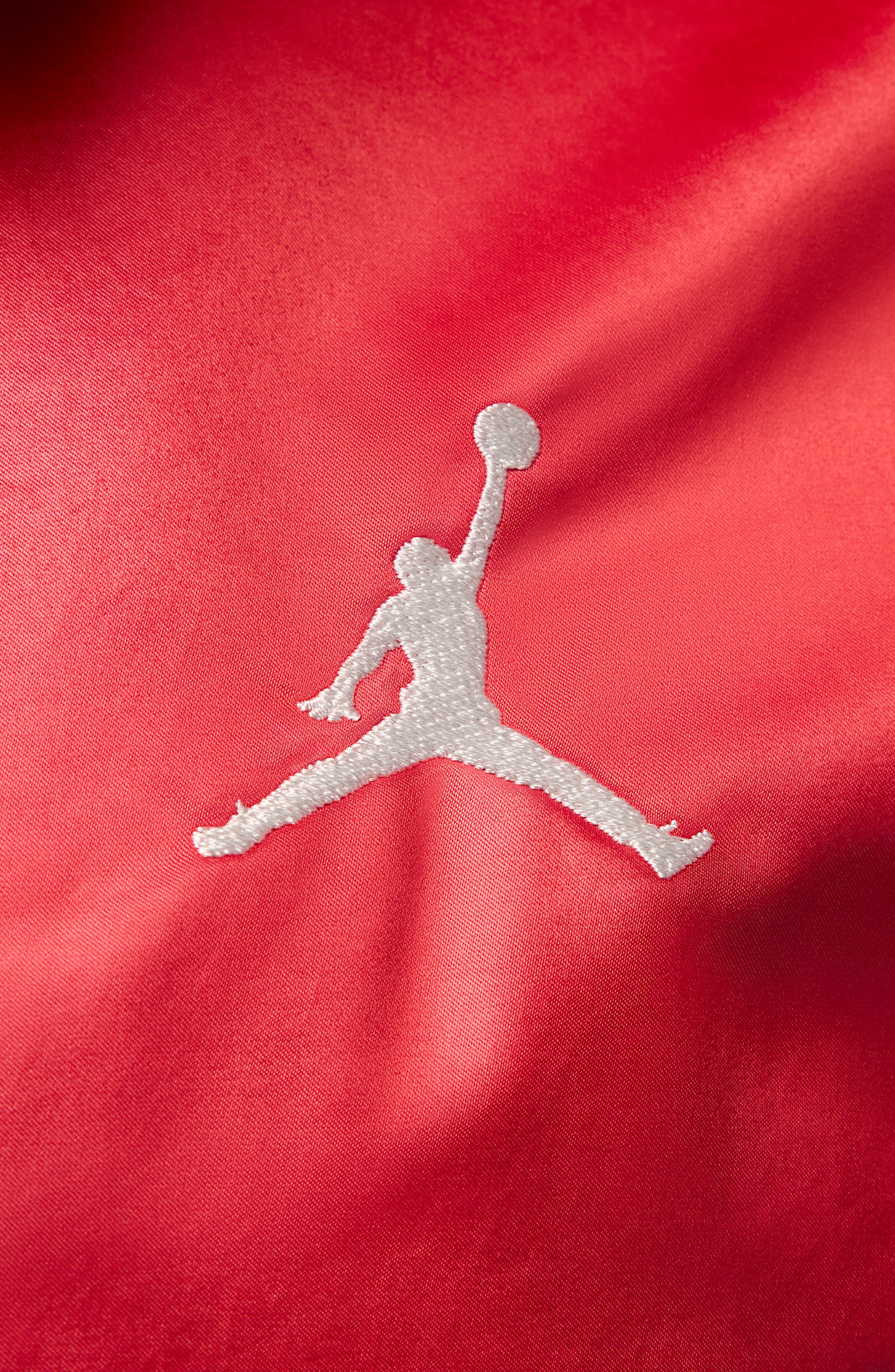 Jordan 40th Anniversary Water Repellent Satin Coach's Jacket in Varsity Red/Sail at Nordstrom - 3