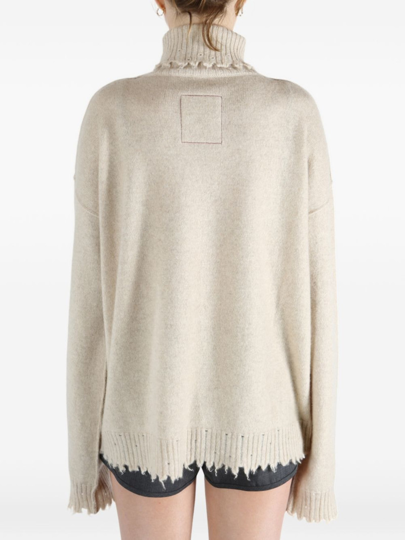 high neck frayed sweater 4