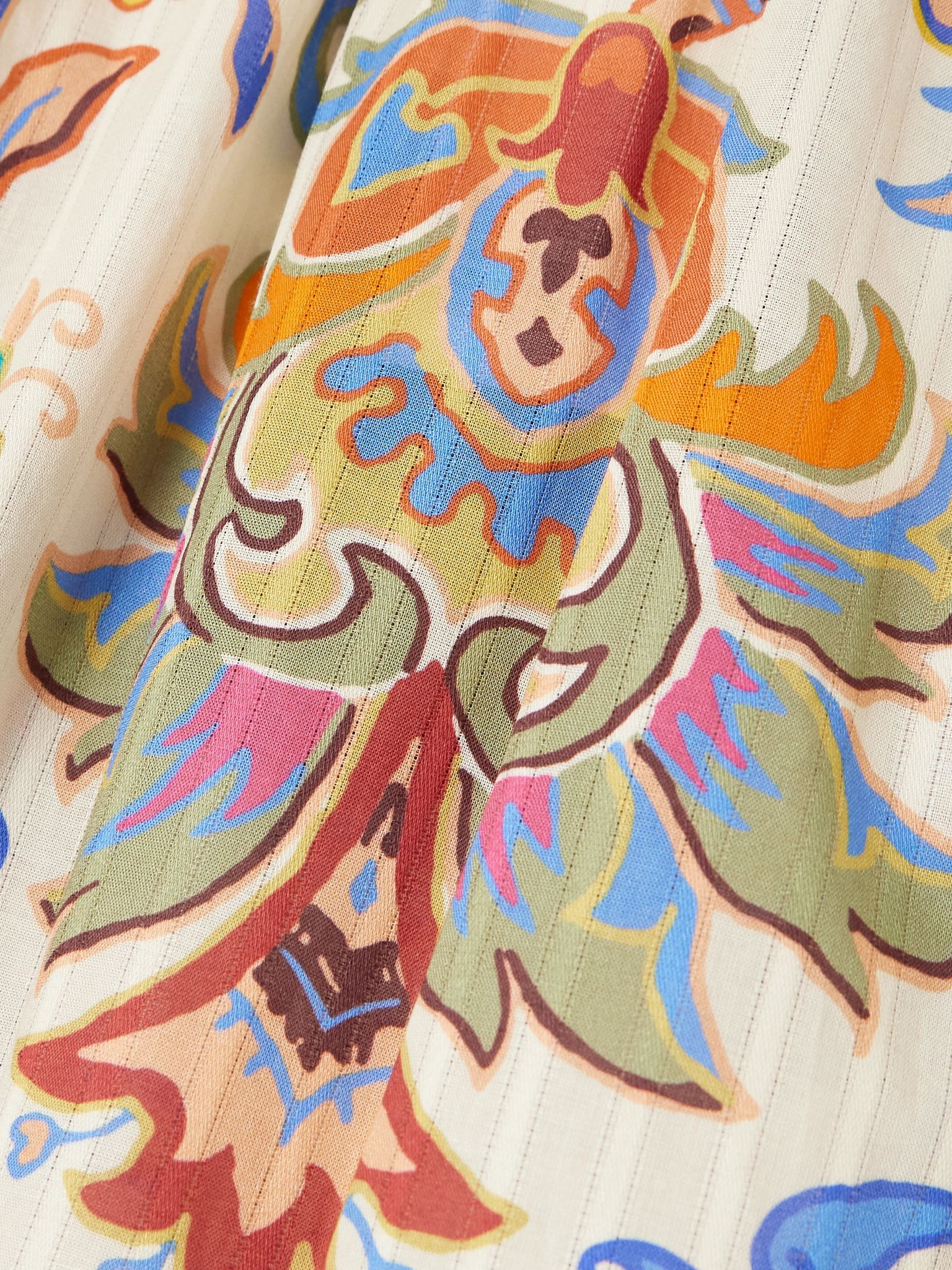 Tiered printed cotton maxi skirt Cream - 4